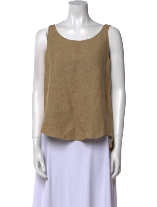 T.ba Linen Scoop Neck Top
