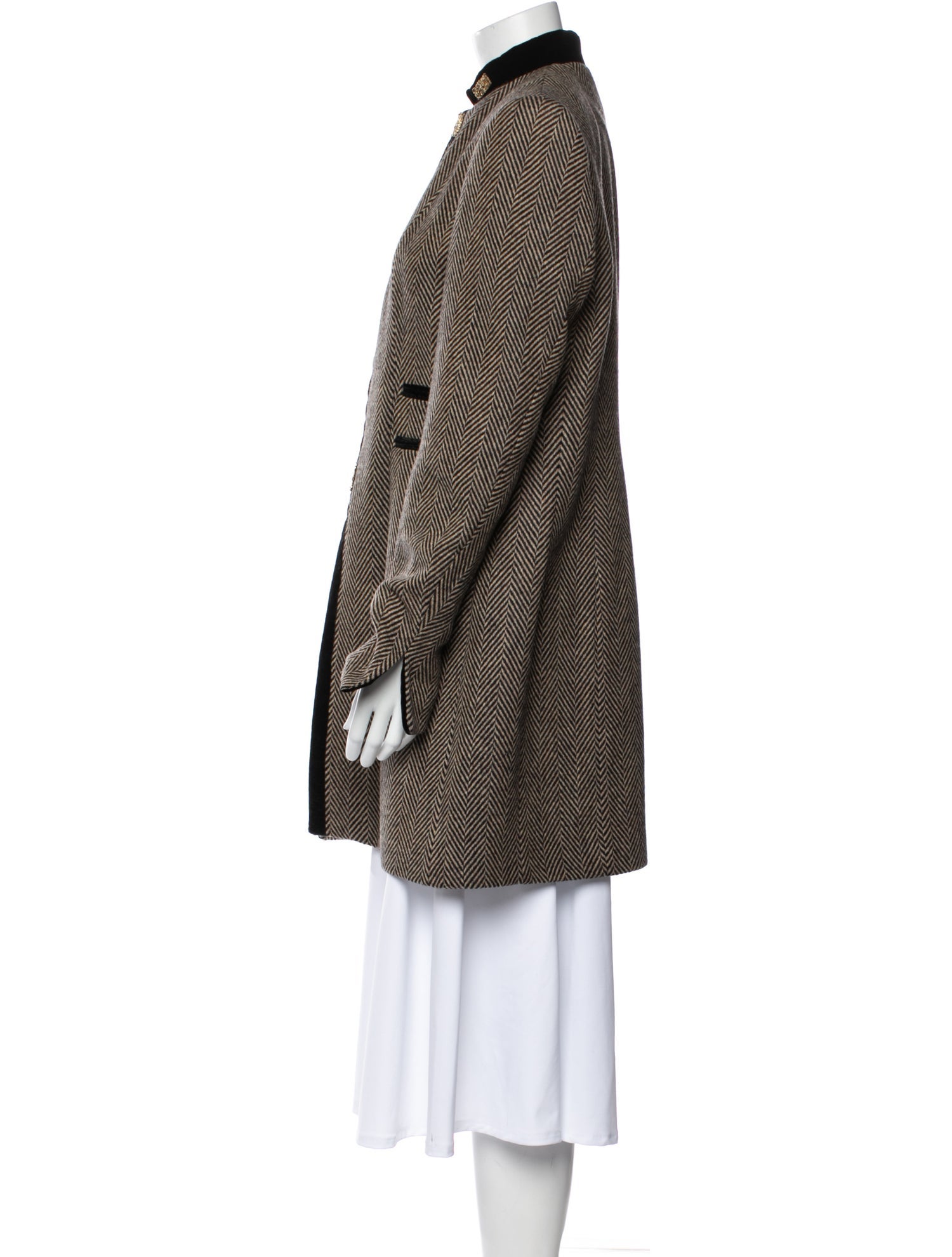 T.ba Wool Colorblock Pattern Coat