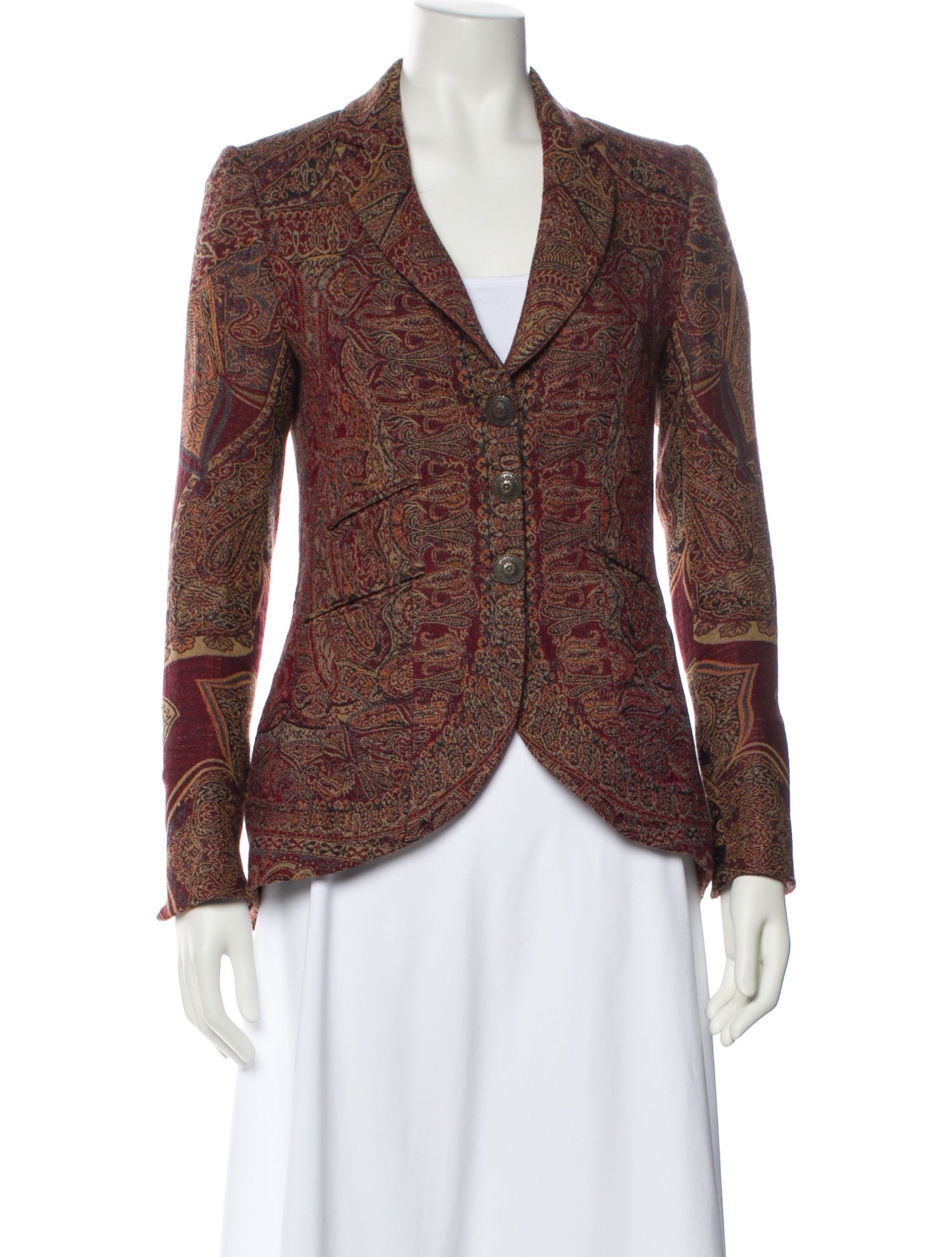 T.ba Wool Paisley Print Blazer