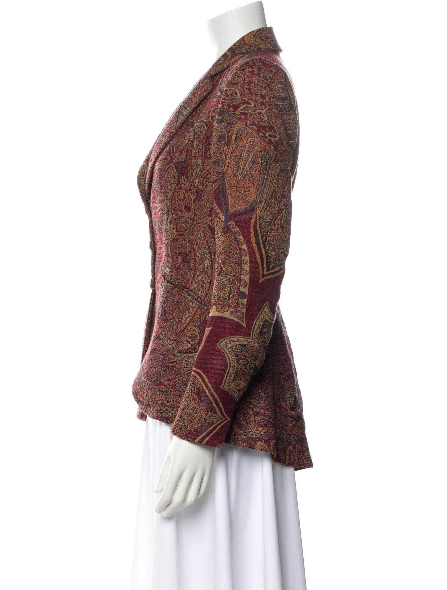 T.ba Wool Paisley Print Blazer