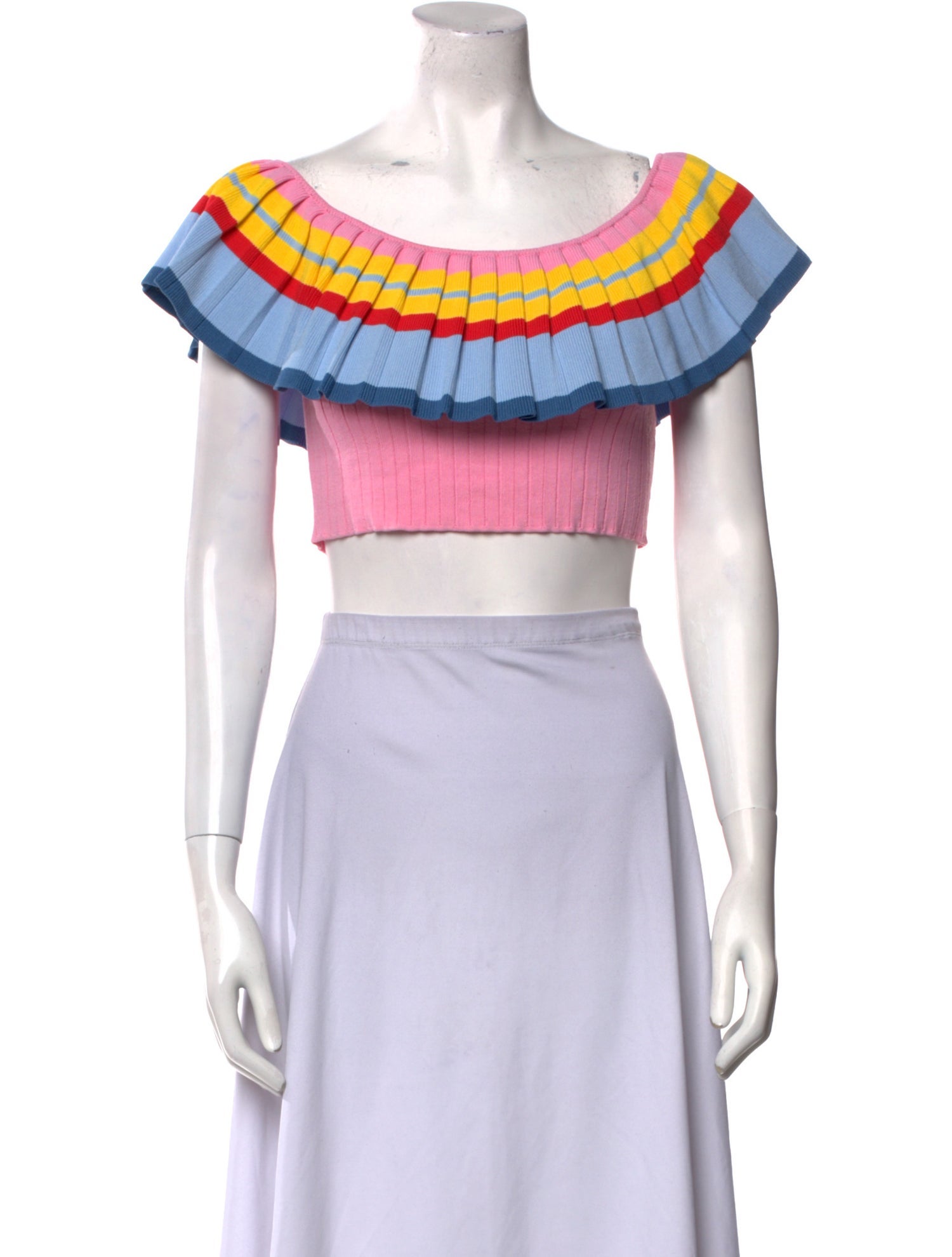 Tabula Rasa Striped Scoop Neck Crop Top