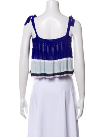 Tabula Rasa Linen Colorblock Pattern Crop Top