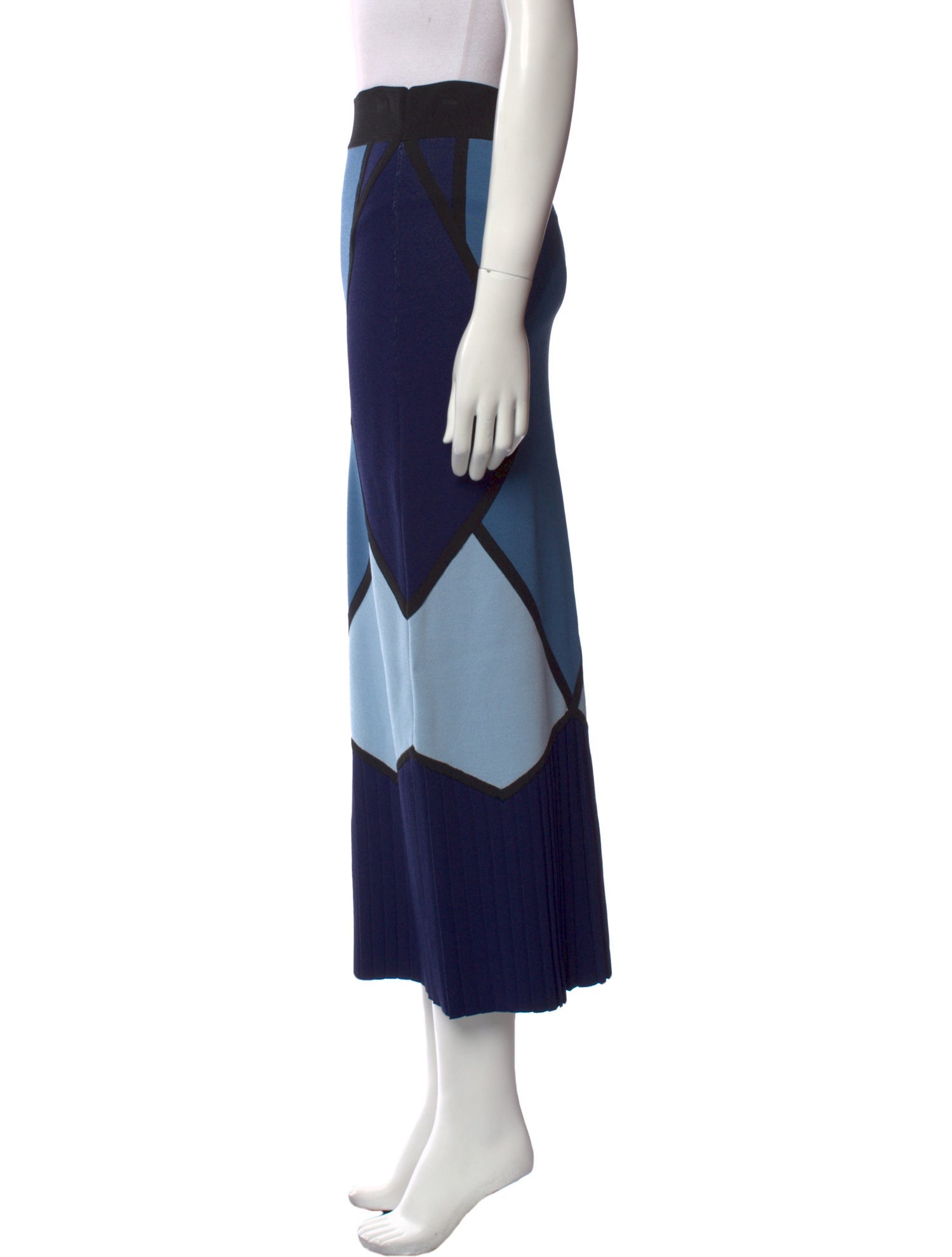 Tabula Rasa Colorblock Pattern Midi Length Skirt