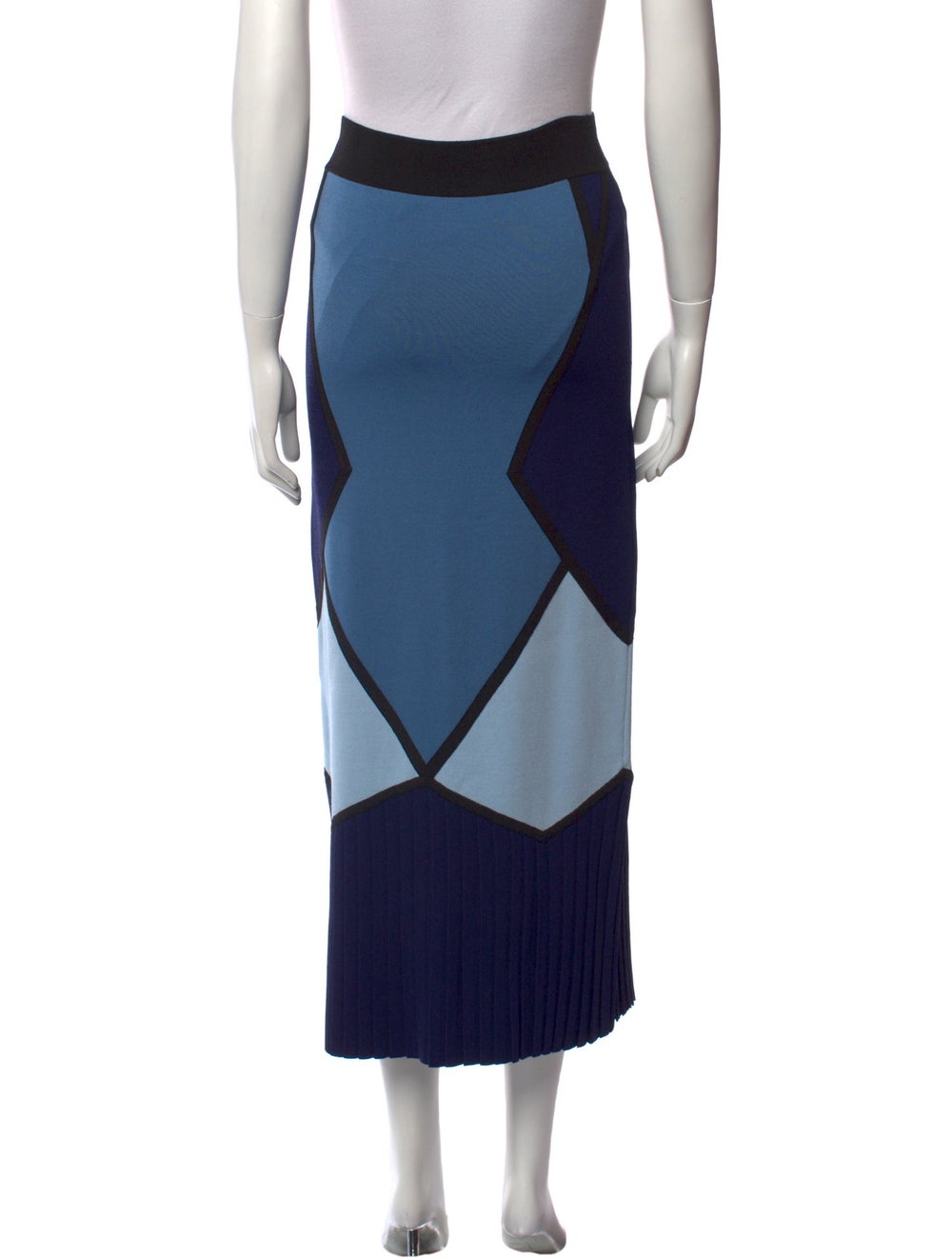 Tabula Rasa Skirt Blue Colorblock Pattern Pleated… - image 3