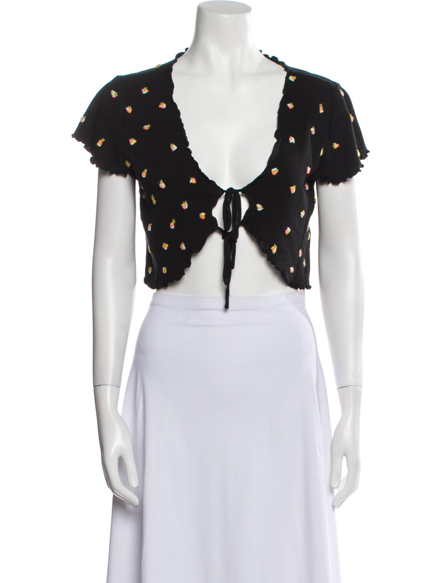 Tach Clothing Printed Plunge Neckline Crop Top