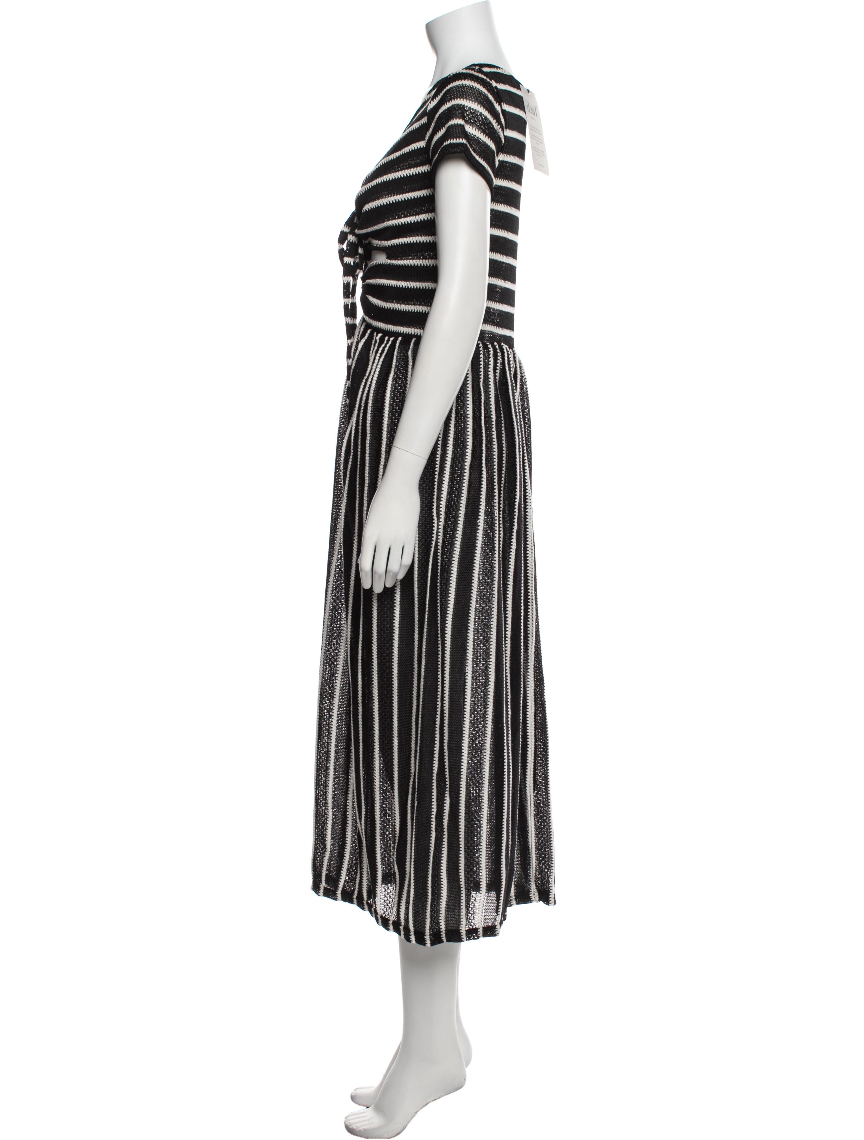 Tach Clothing Striped Midi Length Dress