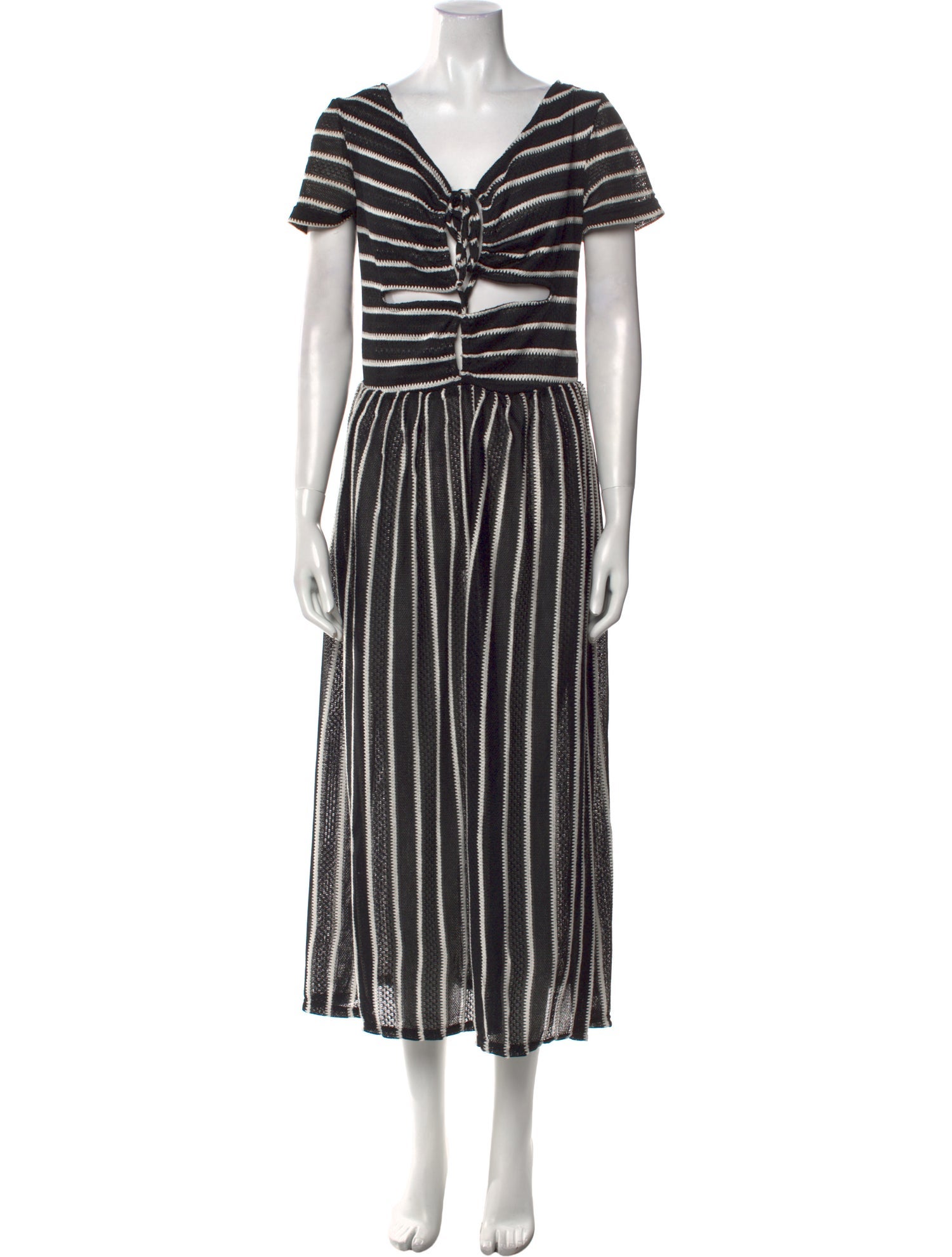 Tach Clothing Striped Midi Length Dress