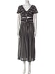 Tach Clothing Striped Midi Length Dress