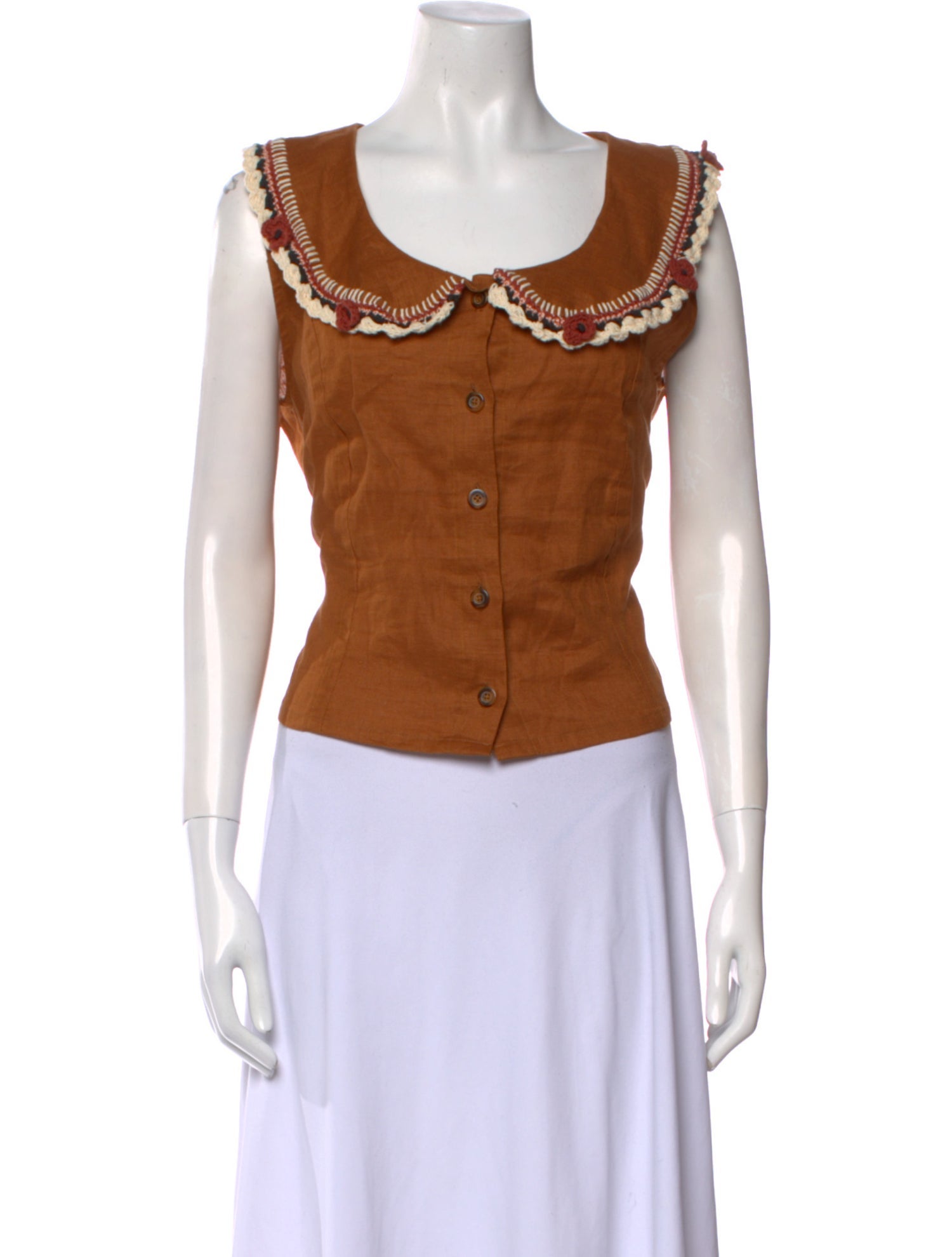 Tach Clothing Linen Scoop Neck Crop Top w/ Tags