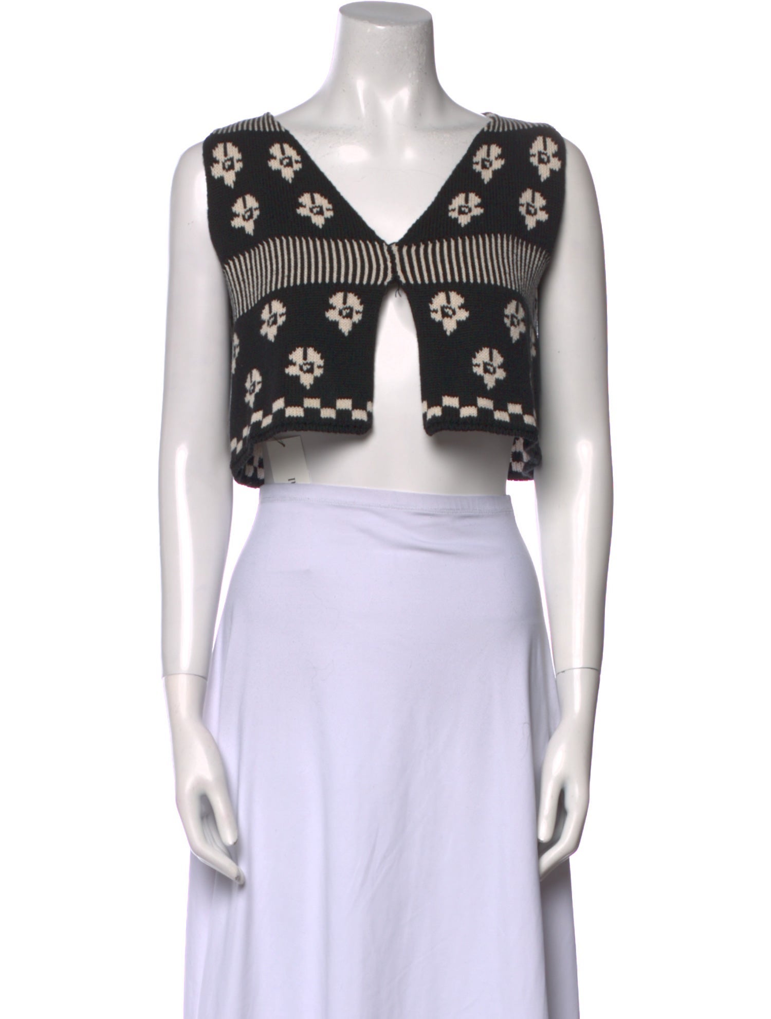 Tach Clothing Printed V-Neck Crop Top