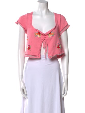 Tach Clothing Printed V-Neck Crop Top