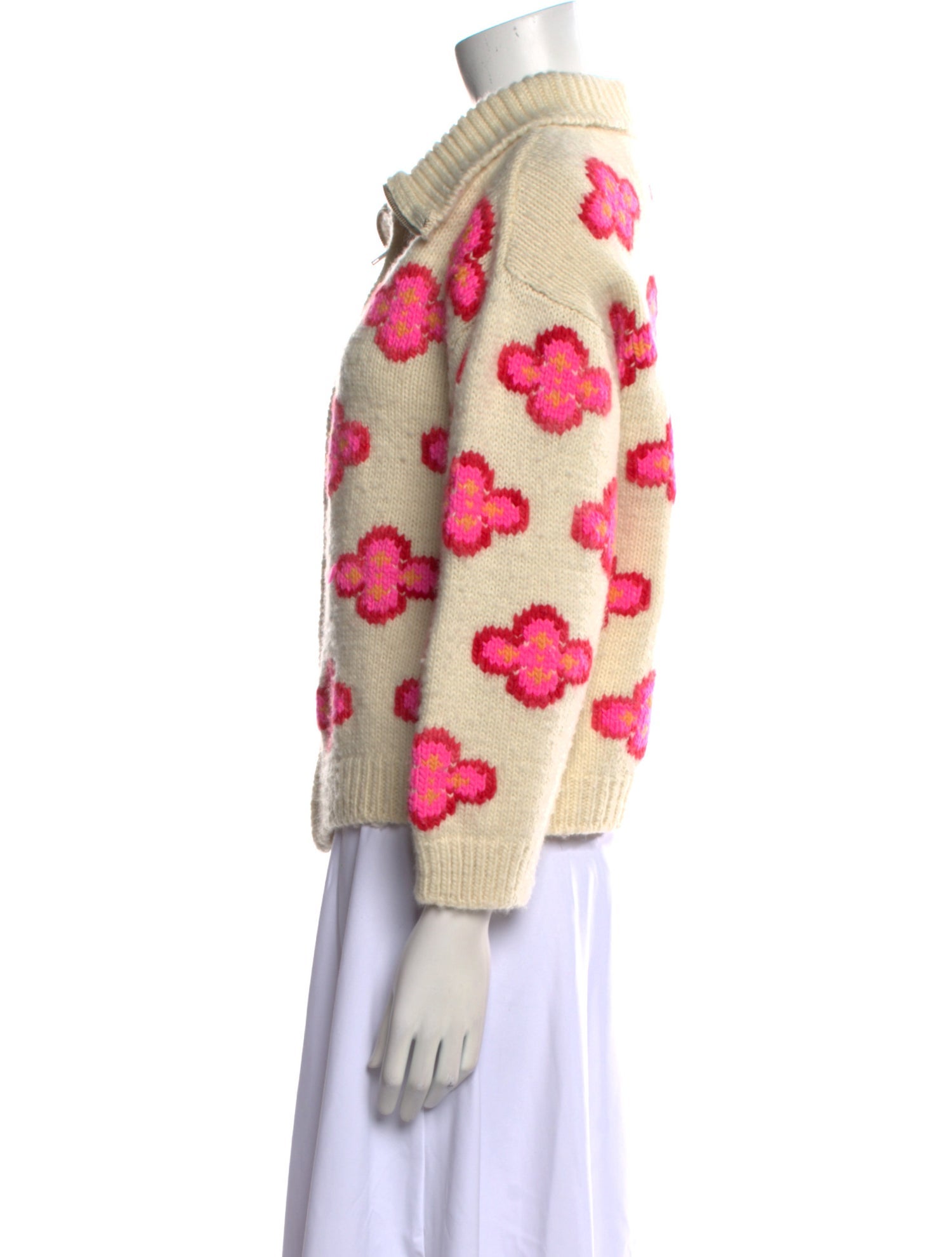 Tach Clothing Merino Wool Floral Print Sweater