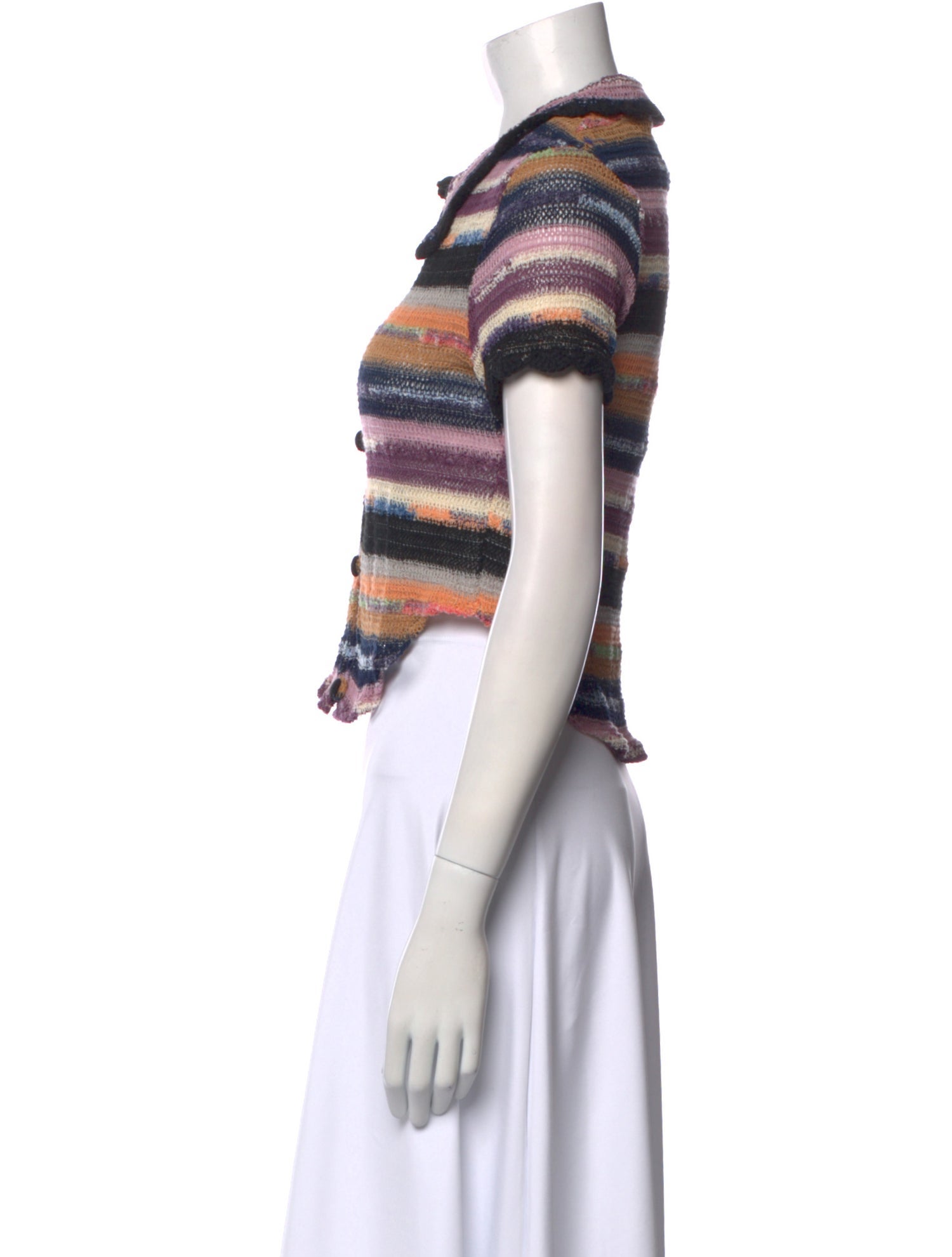 Tach Clothing Striped Short Sleeve Crop Top