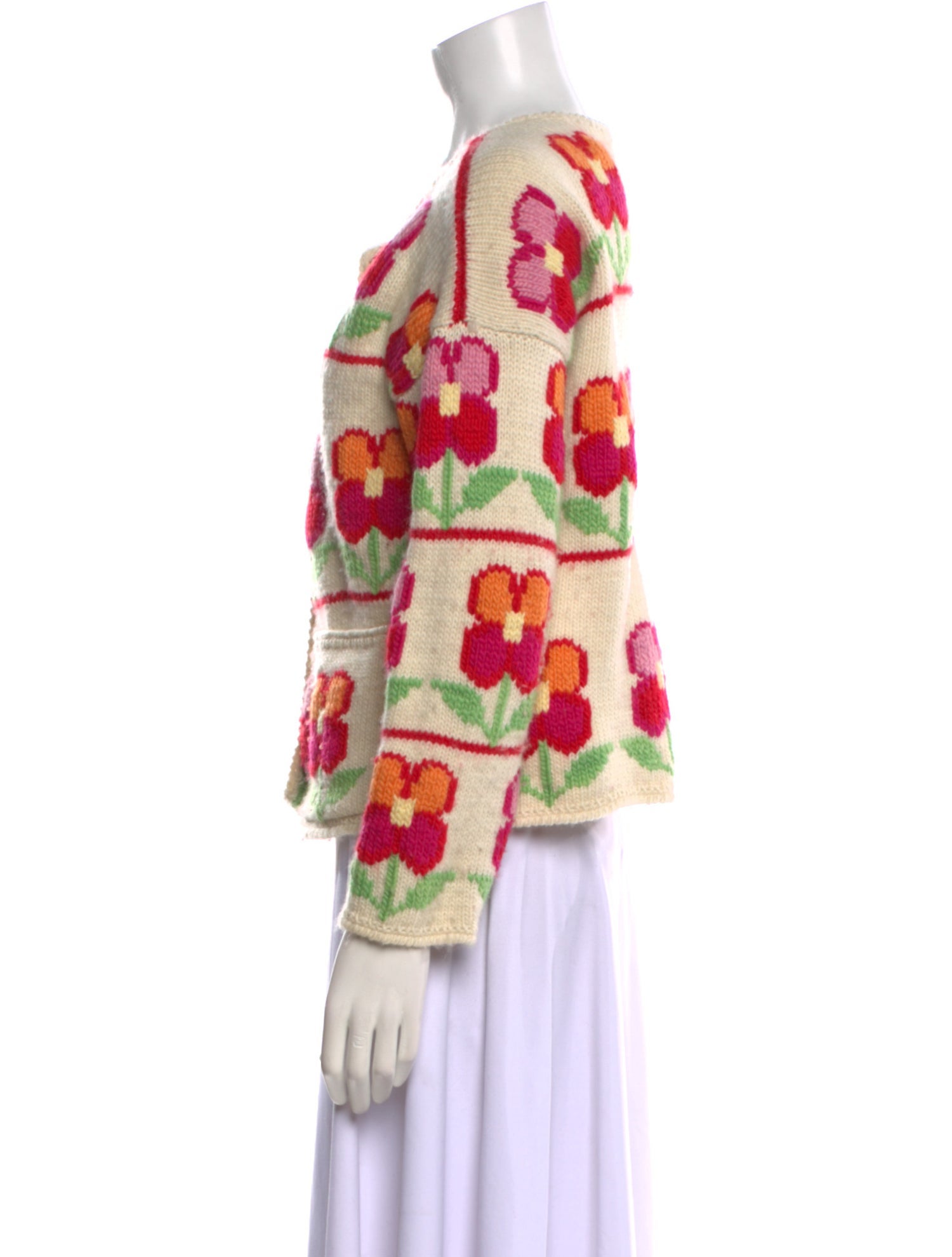 Tach Clothing Merino Wool Floral Print Sweater