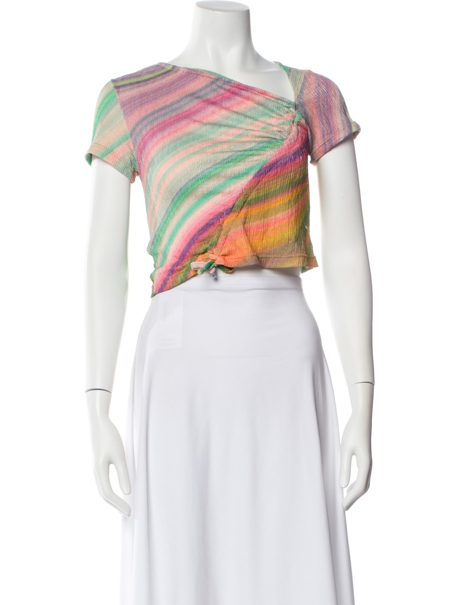 Tach Clothing Printed One-Shoulder Crop Top