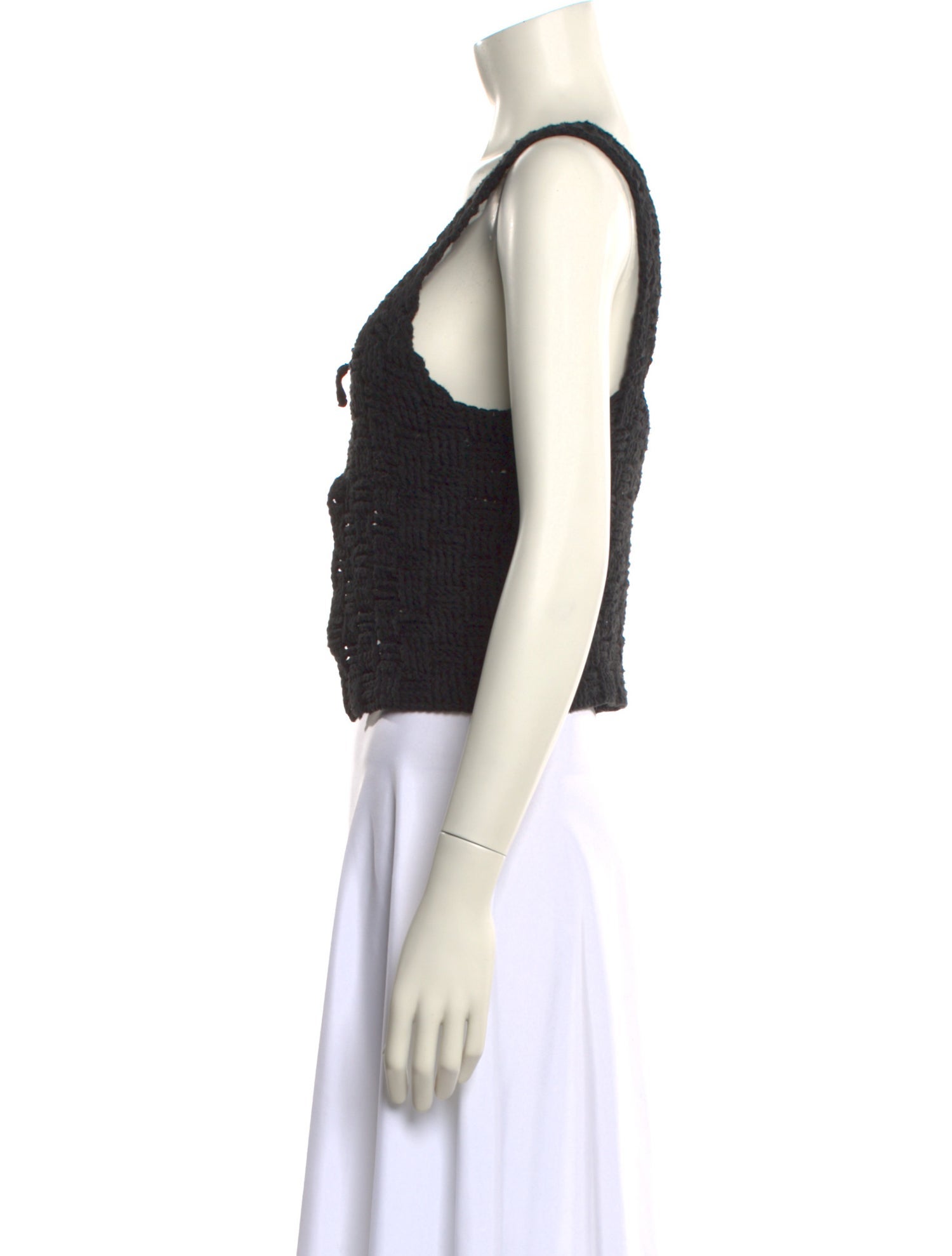 Tach Clothing Crochet V-Neck Crop Top