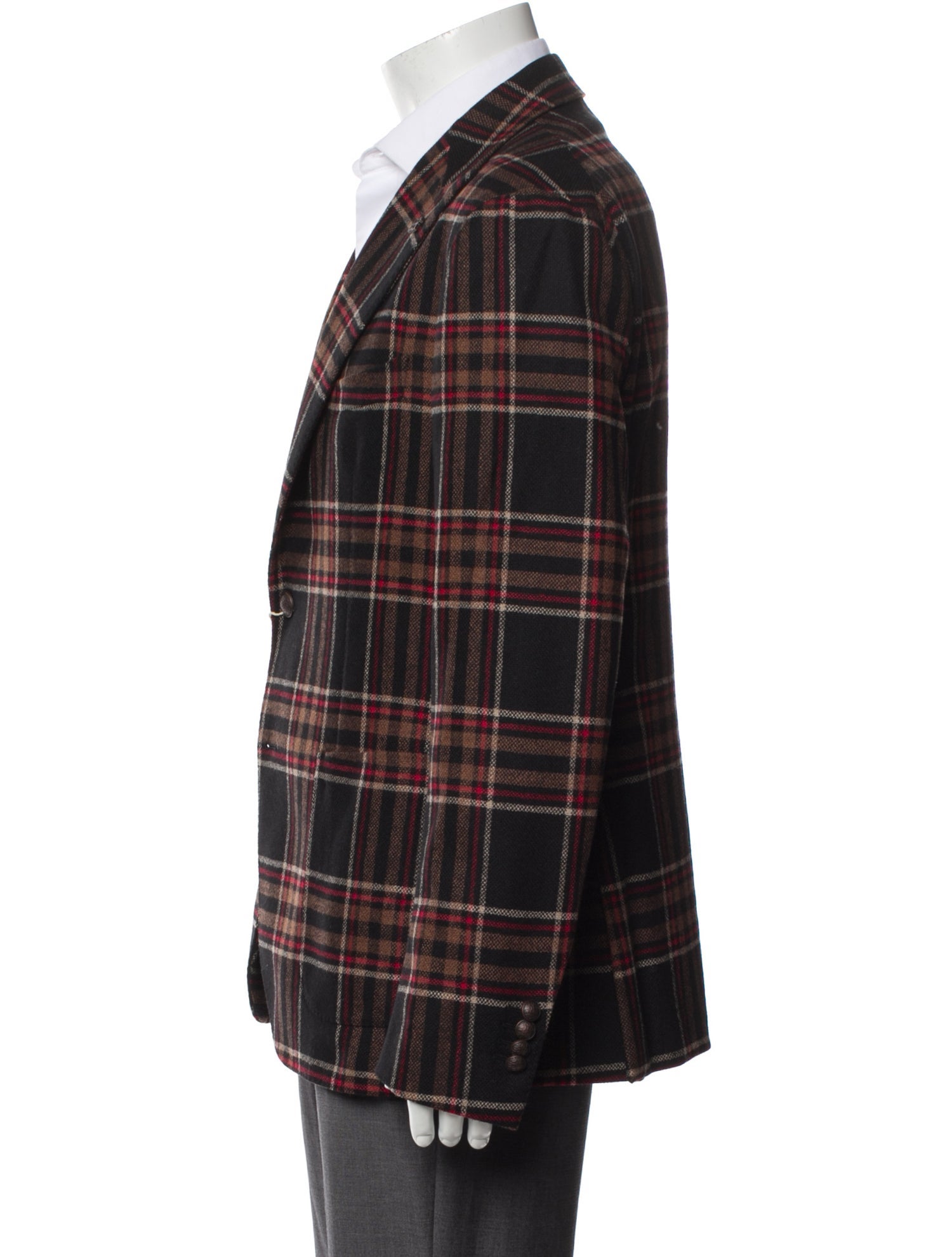 Tagliatore Virgin Wool Plaid Print Sport Coat