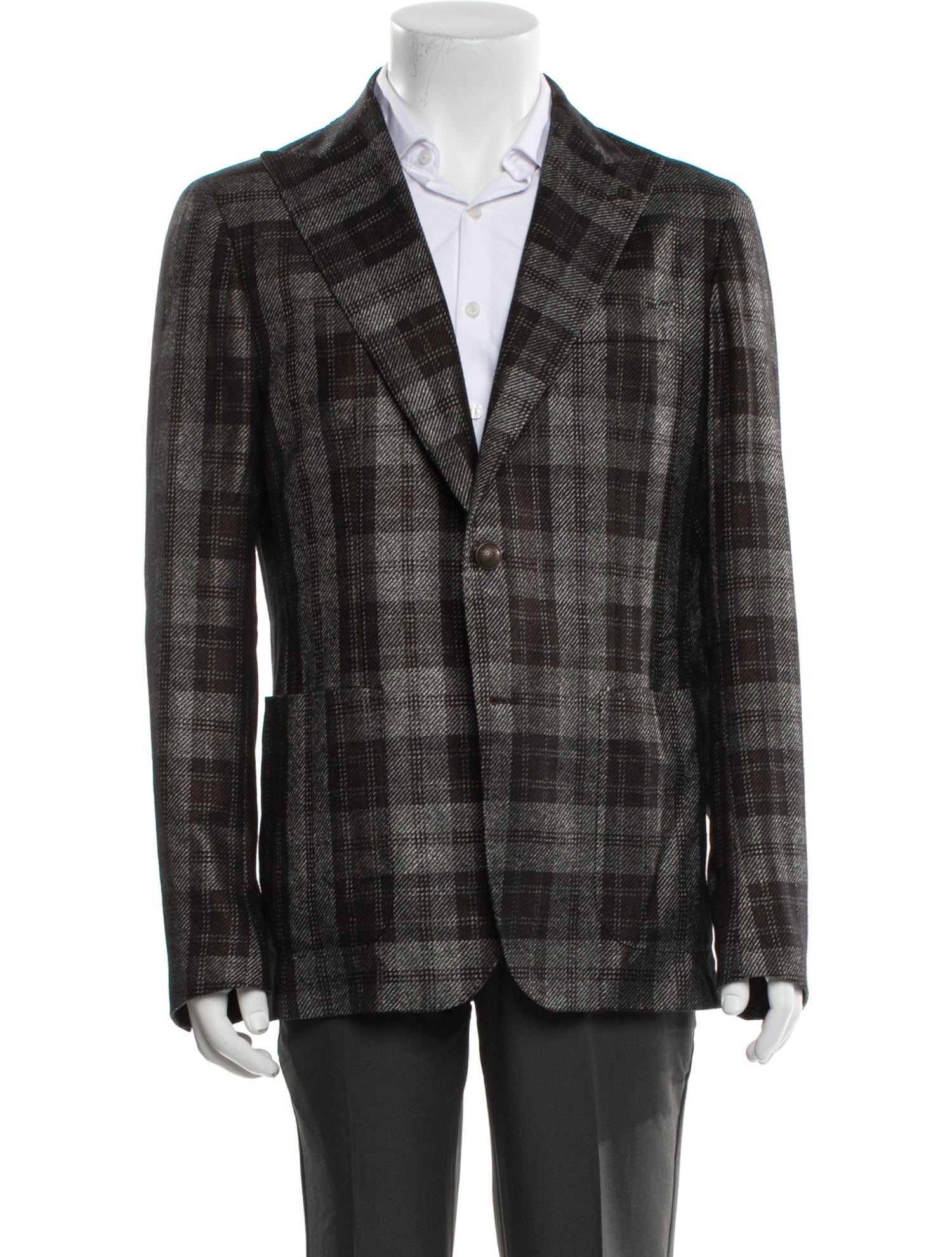 Tagliatore Plaid Print Blazer