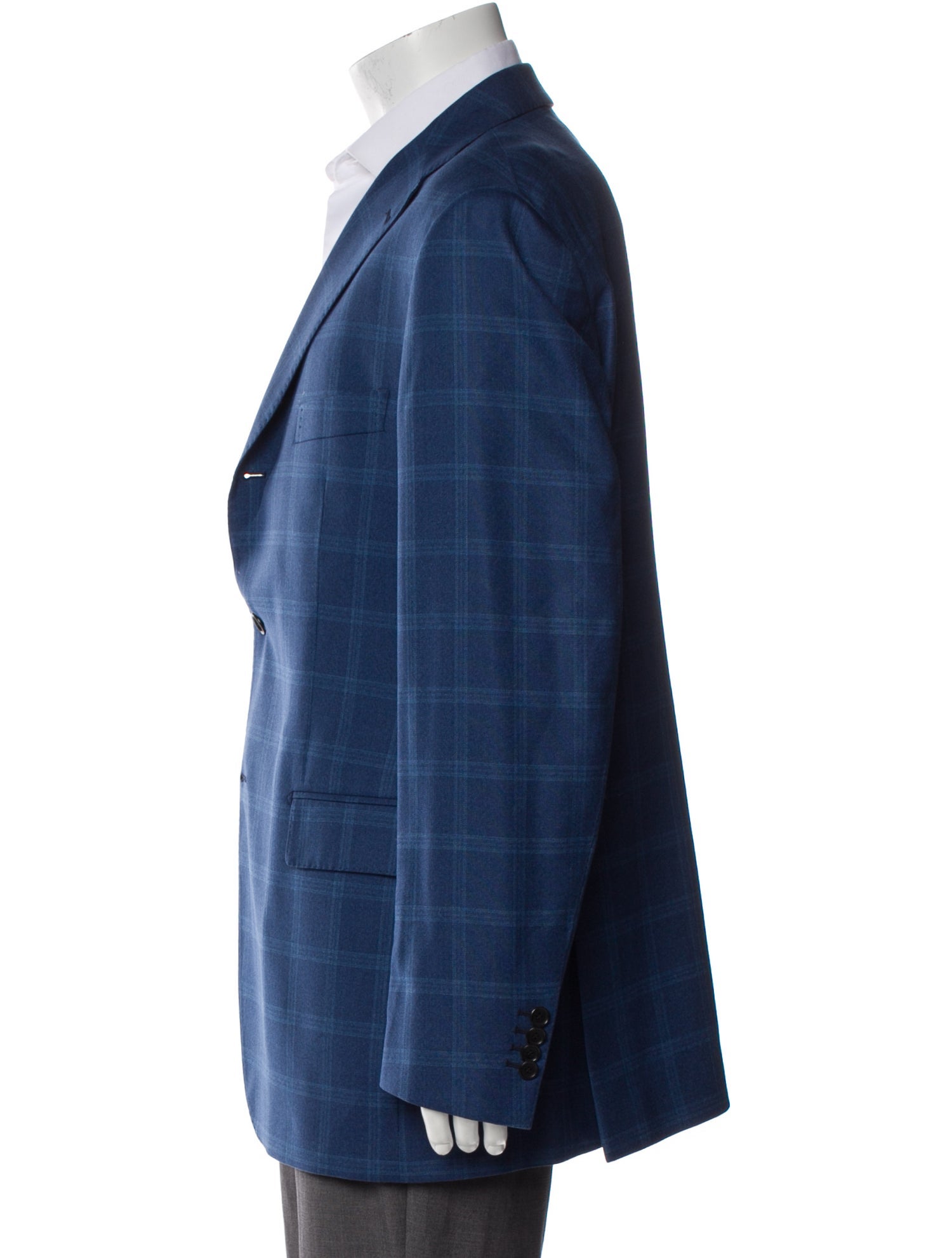 Tagliatore Virgin Wool Plaid Print Blazer