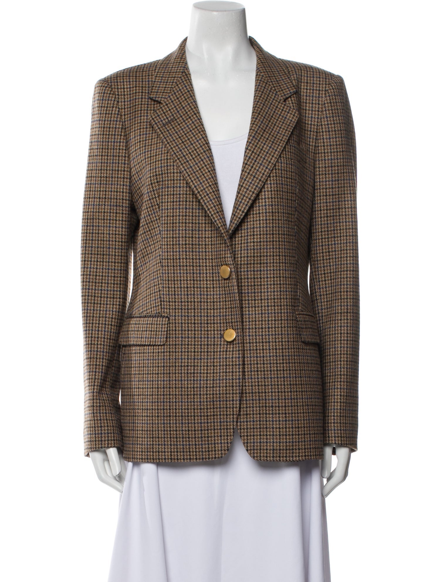 Tagliatore Virgin Wool Plaid Print Blazer