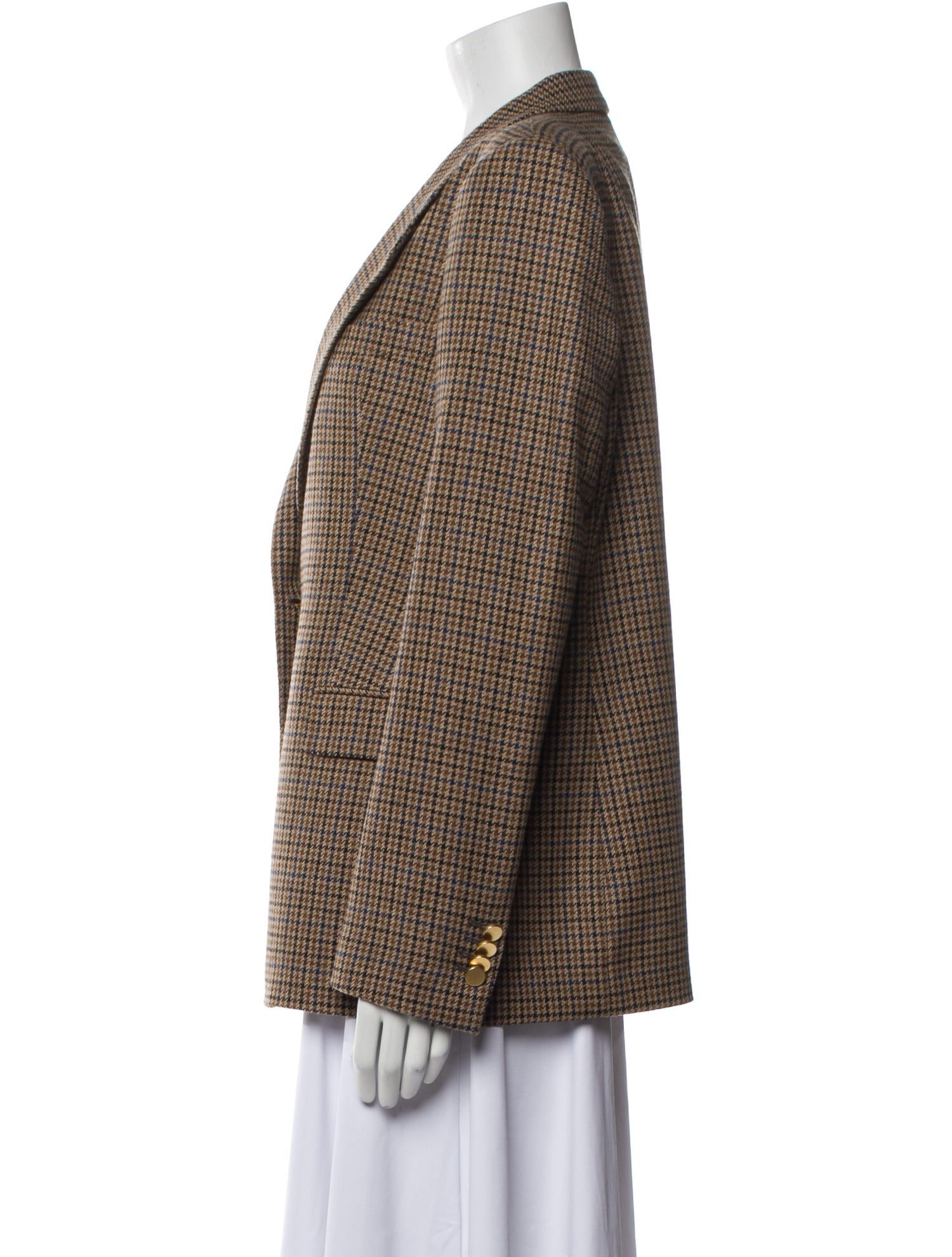 Tagliatore Virgin Wool Plaid Print Blazer