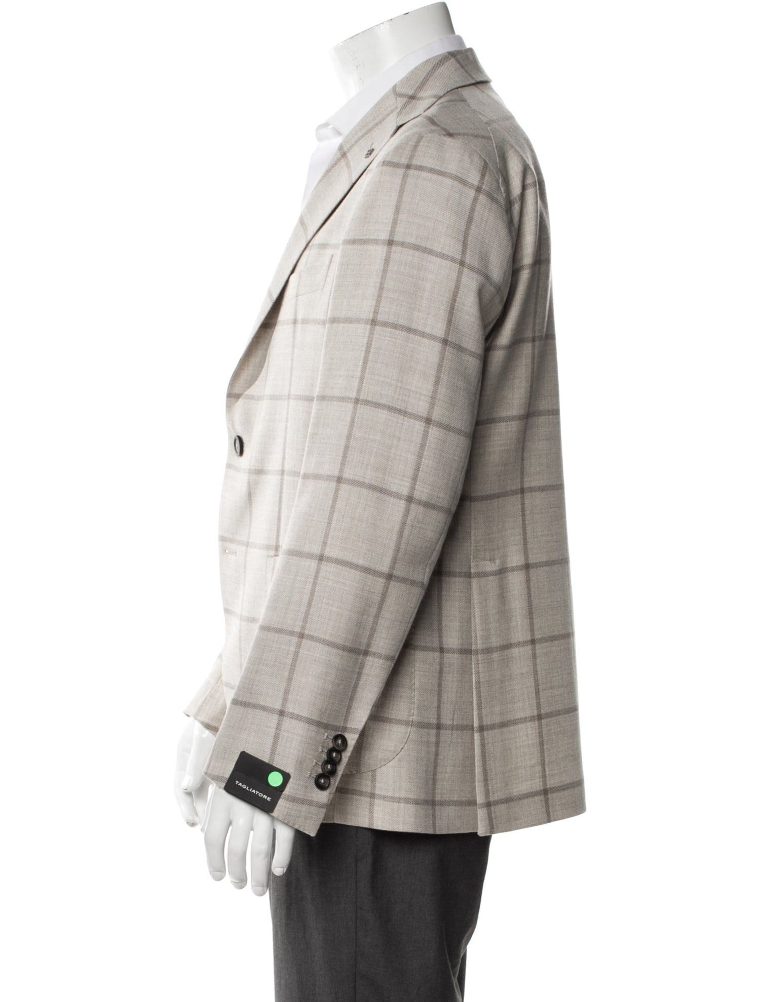 Tagliatore Virgin Wool Plaid Print Blazer