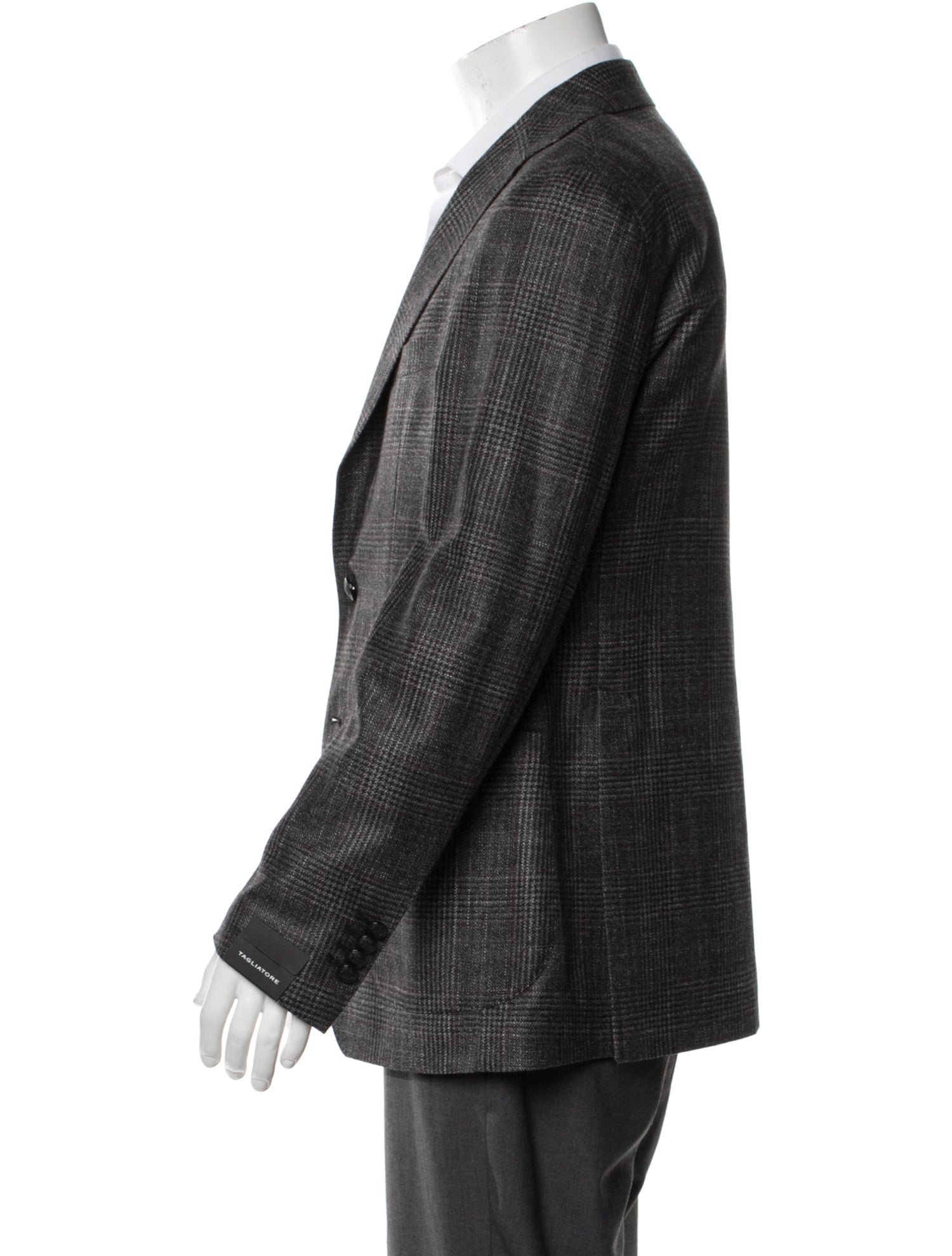 Tagliatore Virgin Wool Plaid Print Blazer
