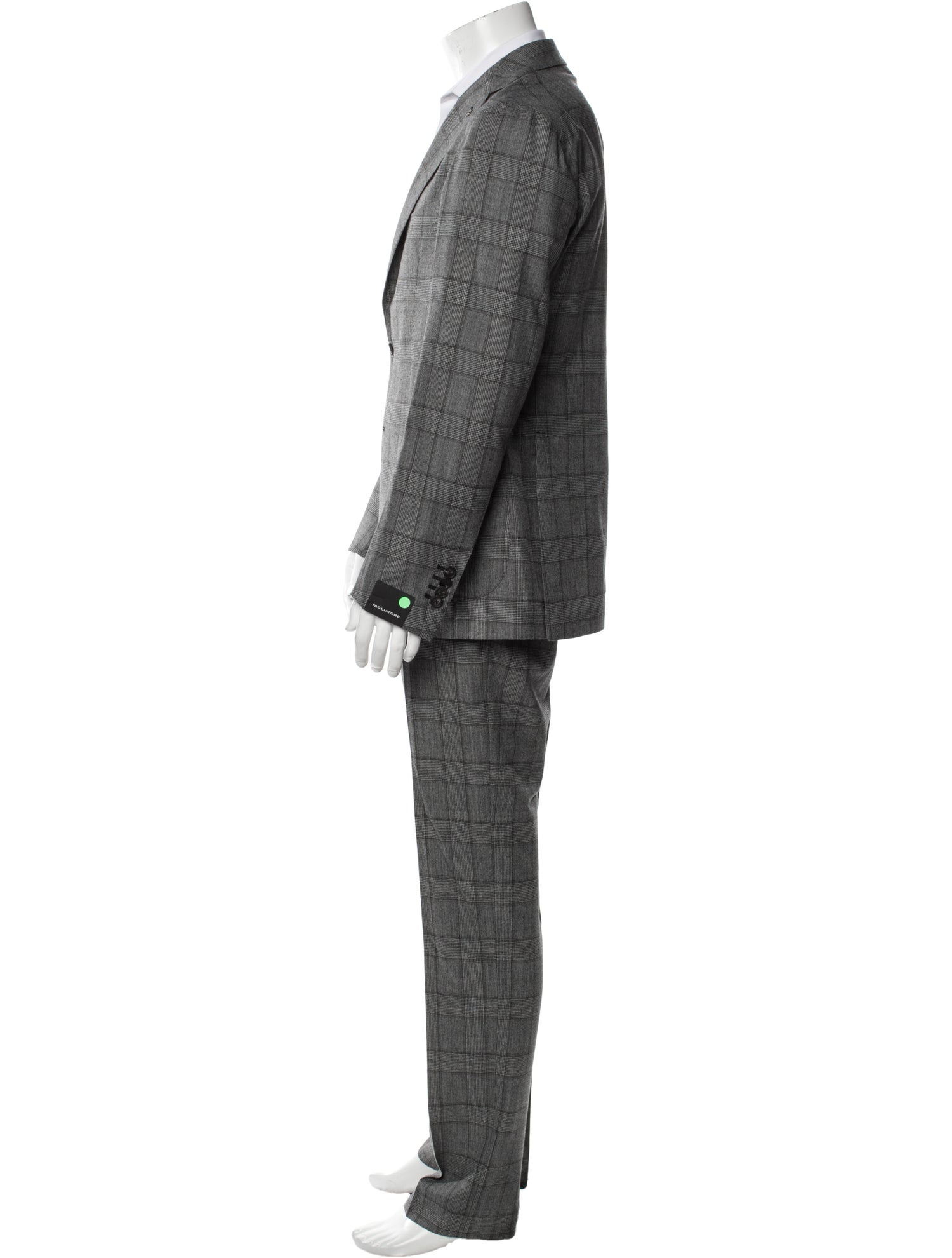 Tagliatore Virgin Wool Plaid Print Two-Piece Suit
