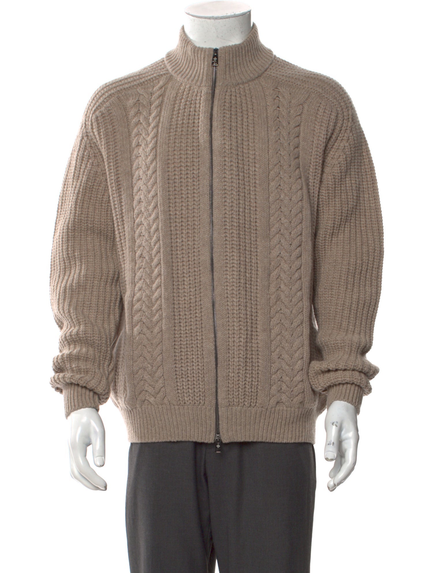 Tagliatore Wool Mock Neck Cardigan