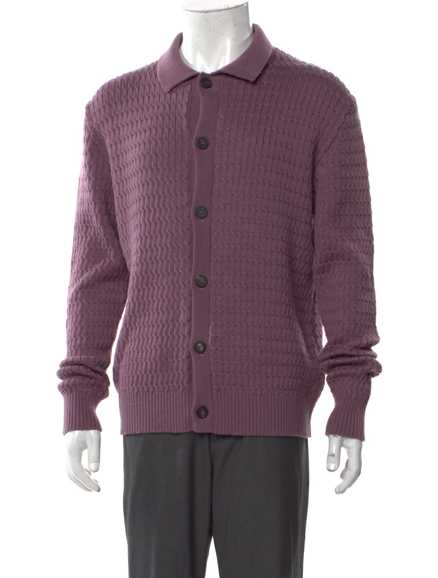 Tagliatore Virgin Wool Collar Polo Sweater w/ Tags