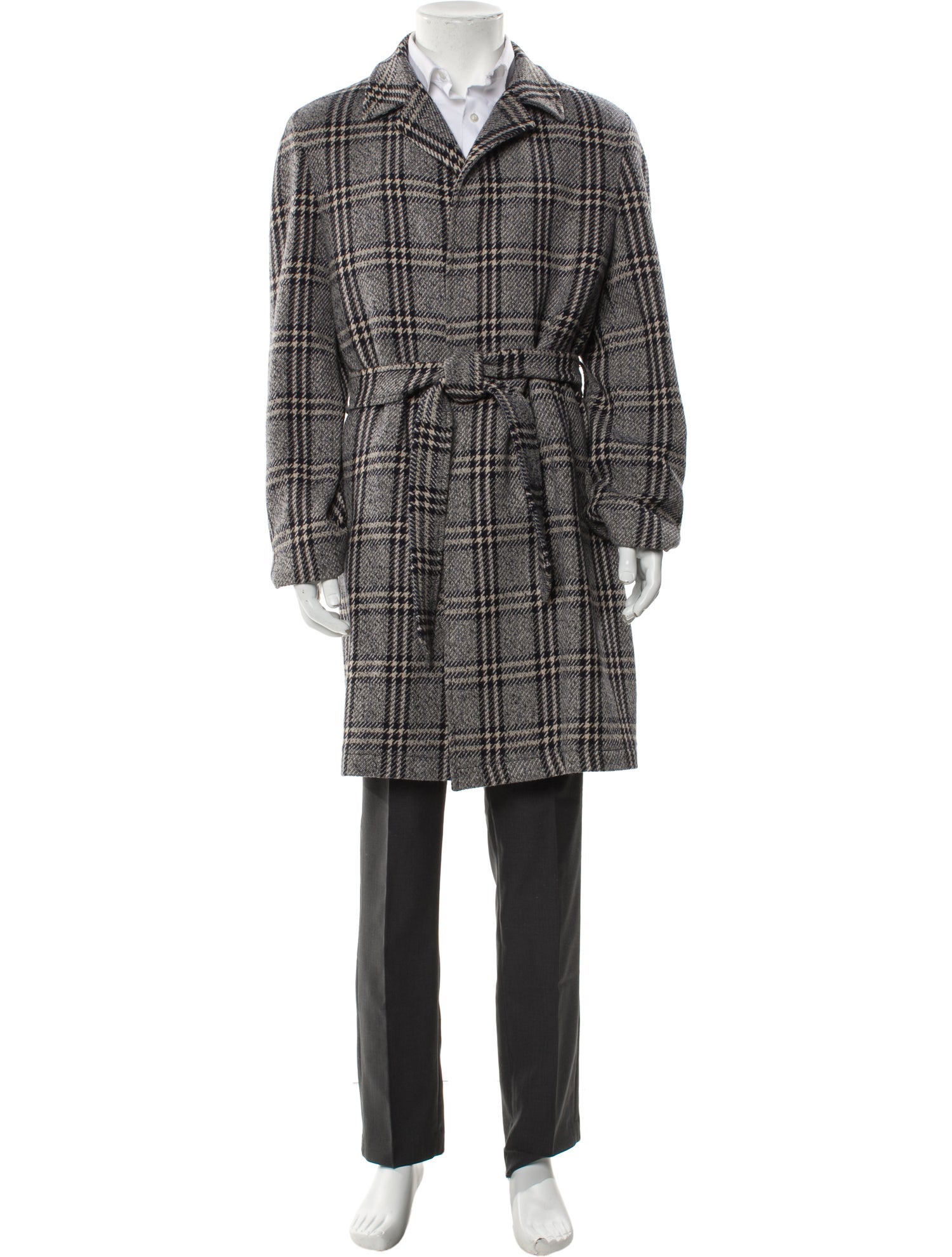 Tagliatore Plaid Print Overcoat
