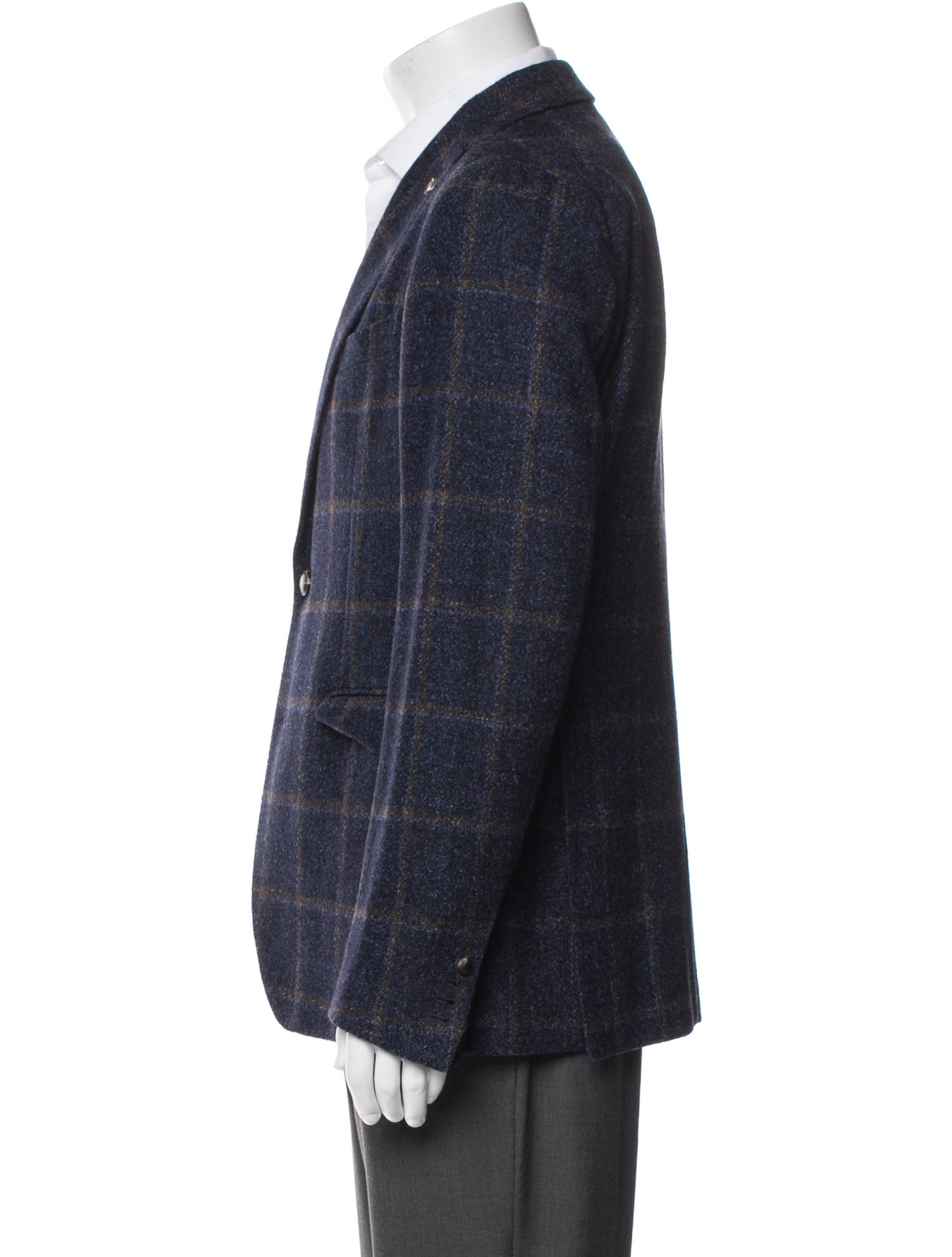 Tagliatore Wool Plaid Print Overcoat