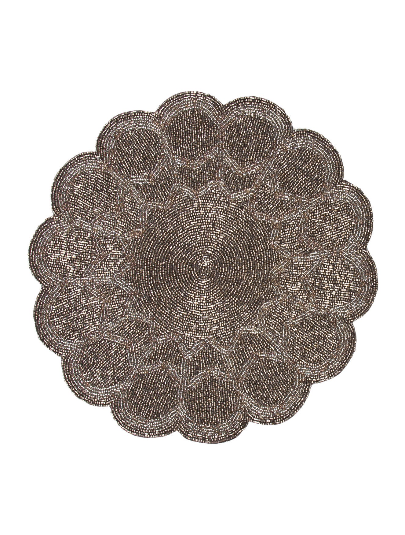 Tahari Set of 4 Beaded Placemats Grey Table Linens & Accessories