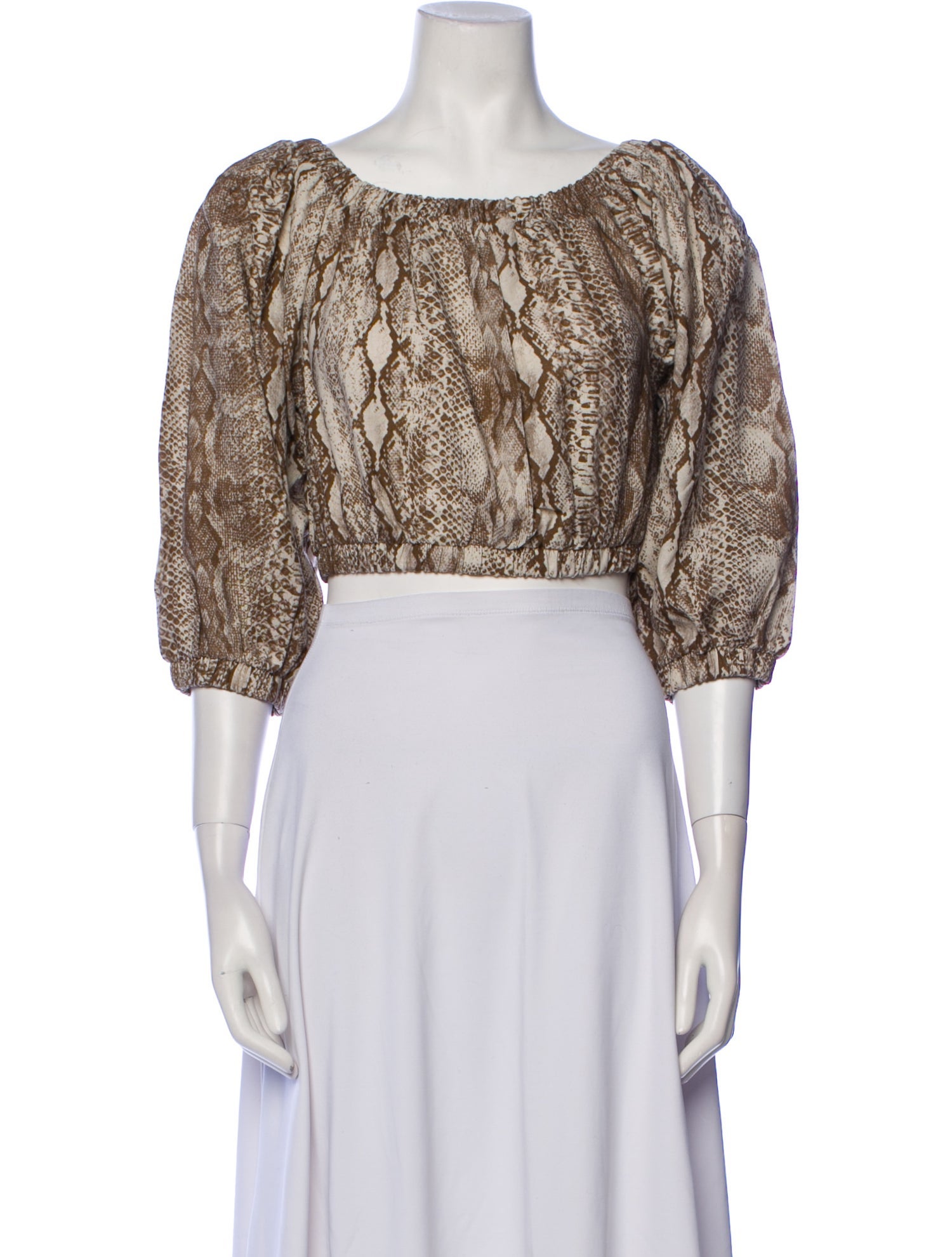 The Andamane Linen Animal Print Crop Top w/ Tags