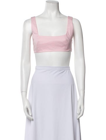The Andamane Tops Square Neckline Sleeveless Crop Top S