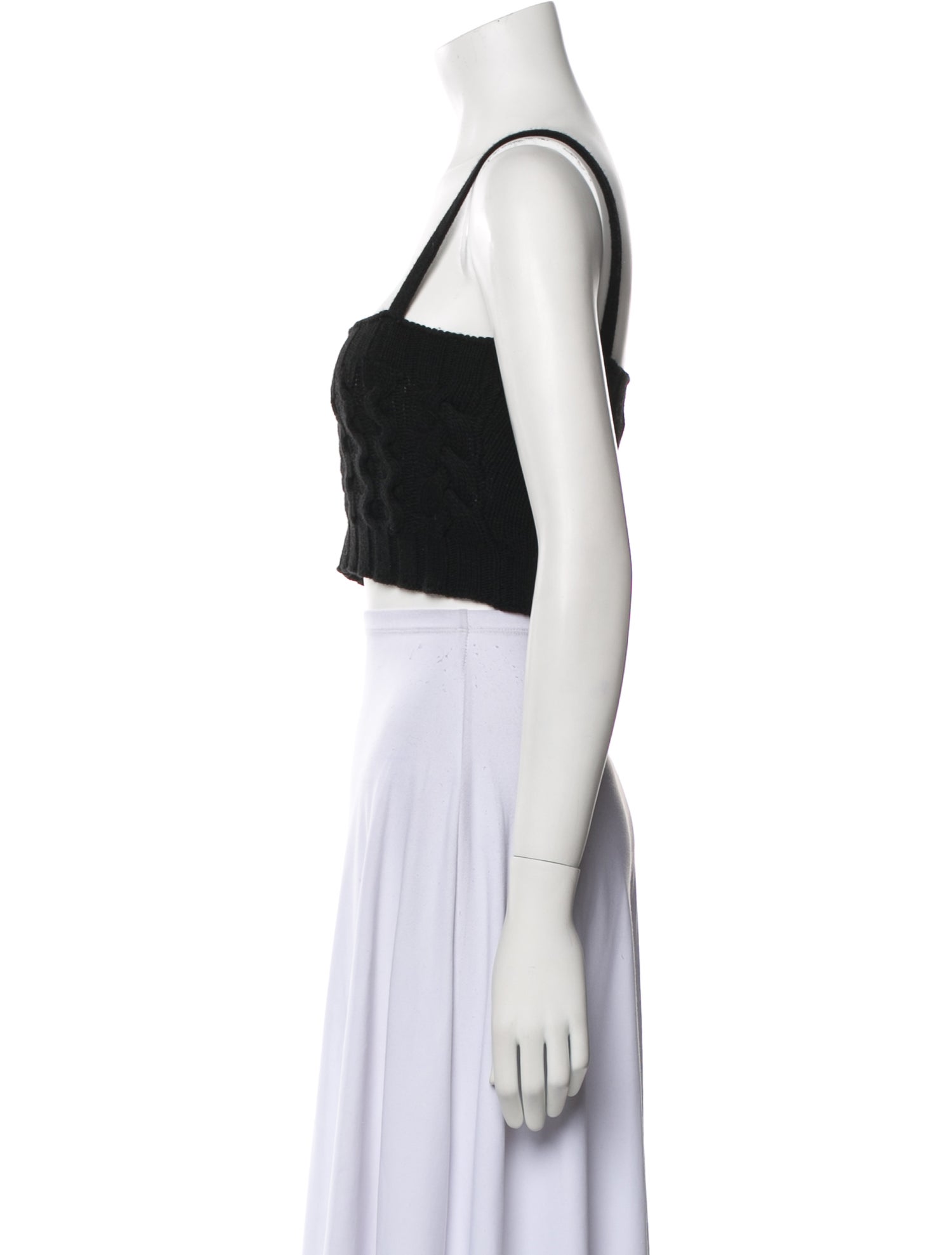 The Andamane Wool Square Neckline Crop Top