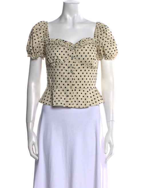 The Andamane Polka Dot Print Square Neckline Crop Top