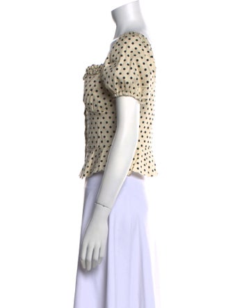 The Andamane Polka Dot Print Square Neckline Crop Top