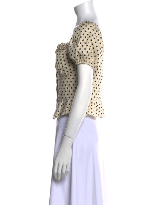 The Andamane Polka Dot Print Square Neckline Crop Top