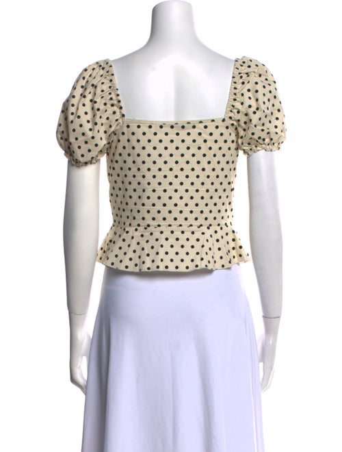The Andamane Polka Dot Print Square Neckline Crop Top