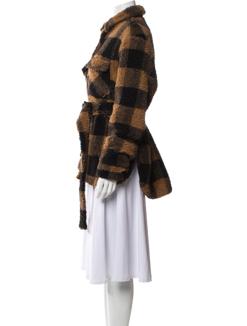 The Andamane Plaid Print Faux Fur Jacket