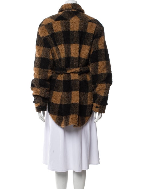 The Andamane Plaid Print Faux Fur Jacket