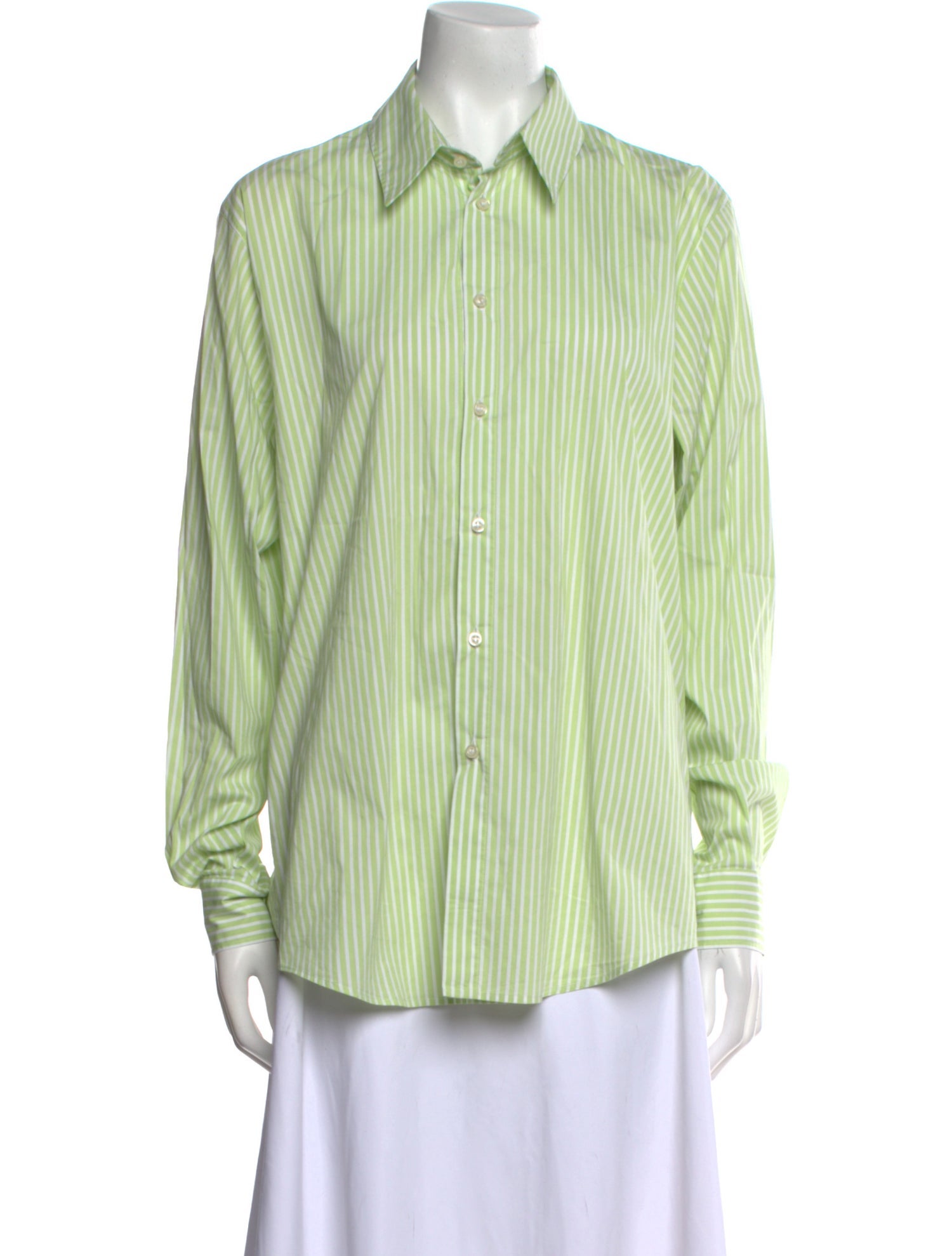 The Andamane Striped Long Sleeve Button-Up Top