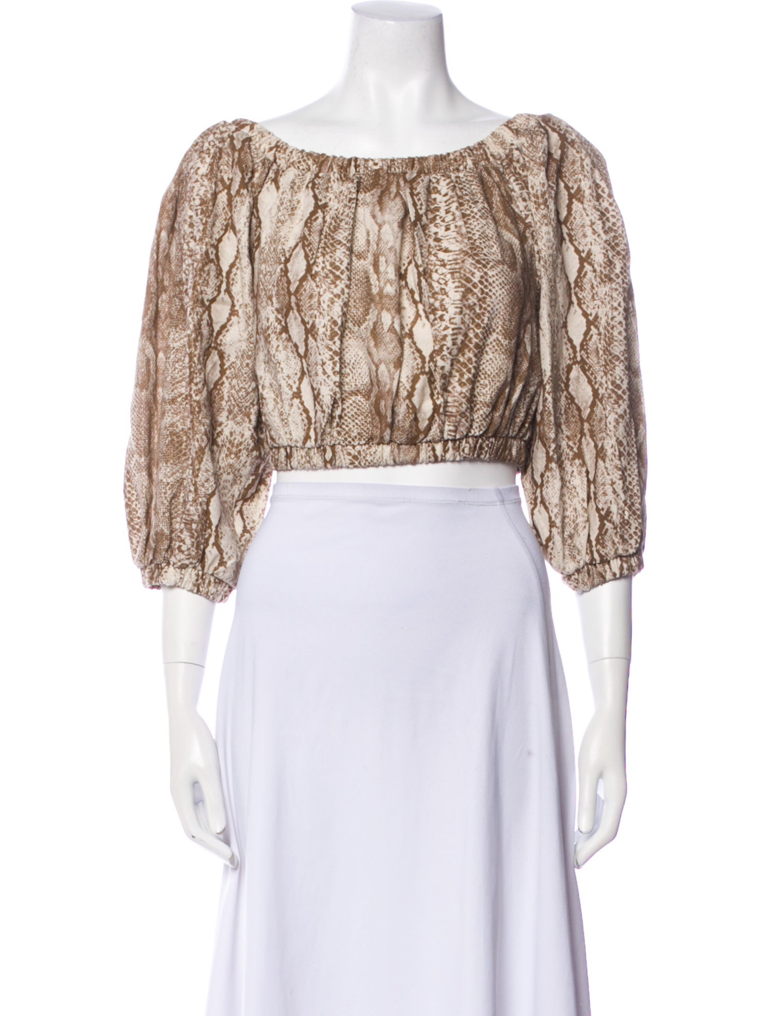 The Andamane Linen Animal Print Crop Top