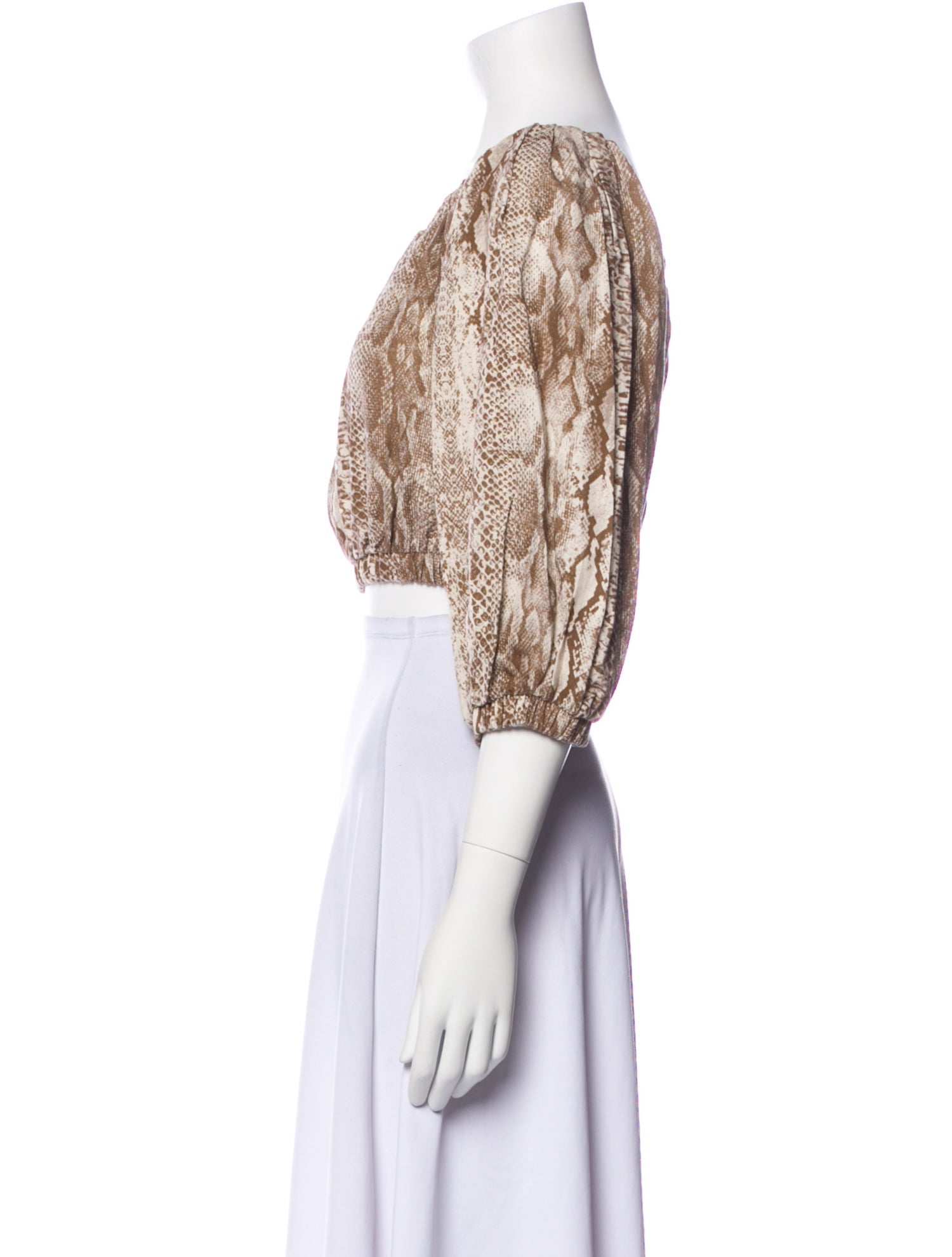 The Andamane Linen Animal Print Crop Top