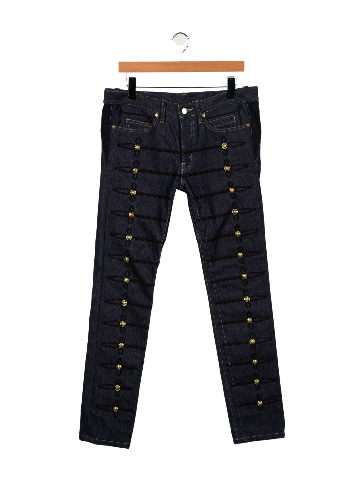 Saint Laurent D02 Wax-Coated Skinny Jeans - Black, 9.5