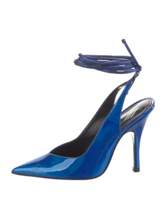 The Attico x Linda Farrow Patent Leather Slingback Pumps