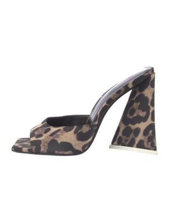 The Attico x Linda Farrow Animal Print Slides