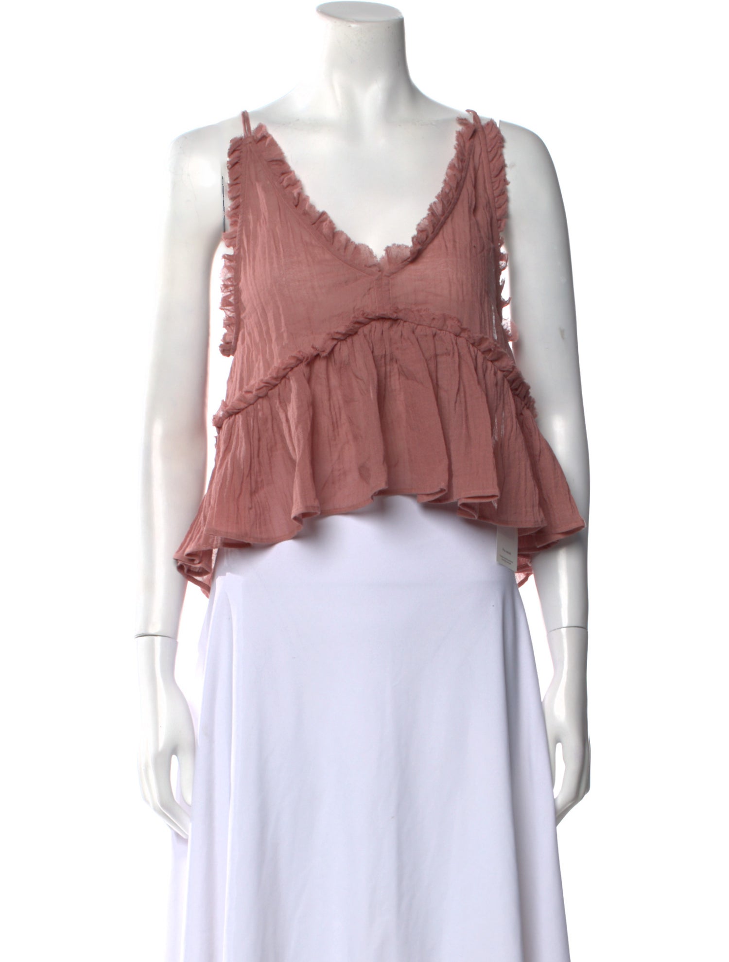 The Attico x Linda Farrow V-Neck Sleeveless Crop Top