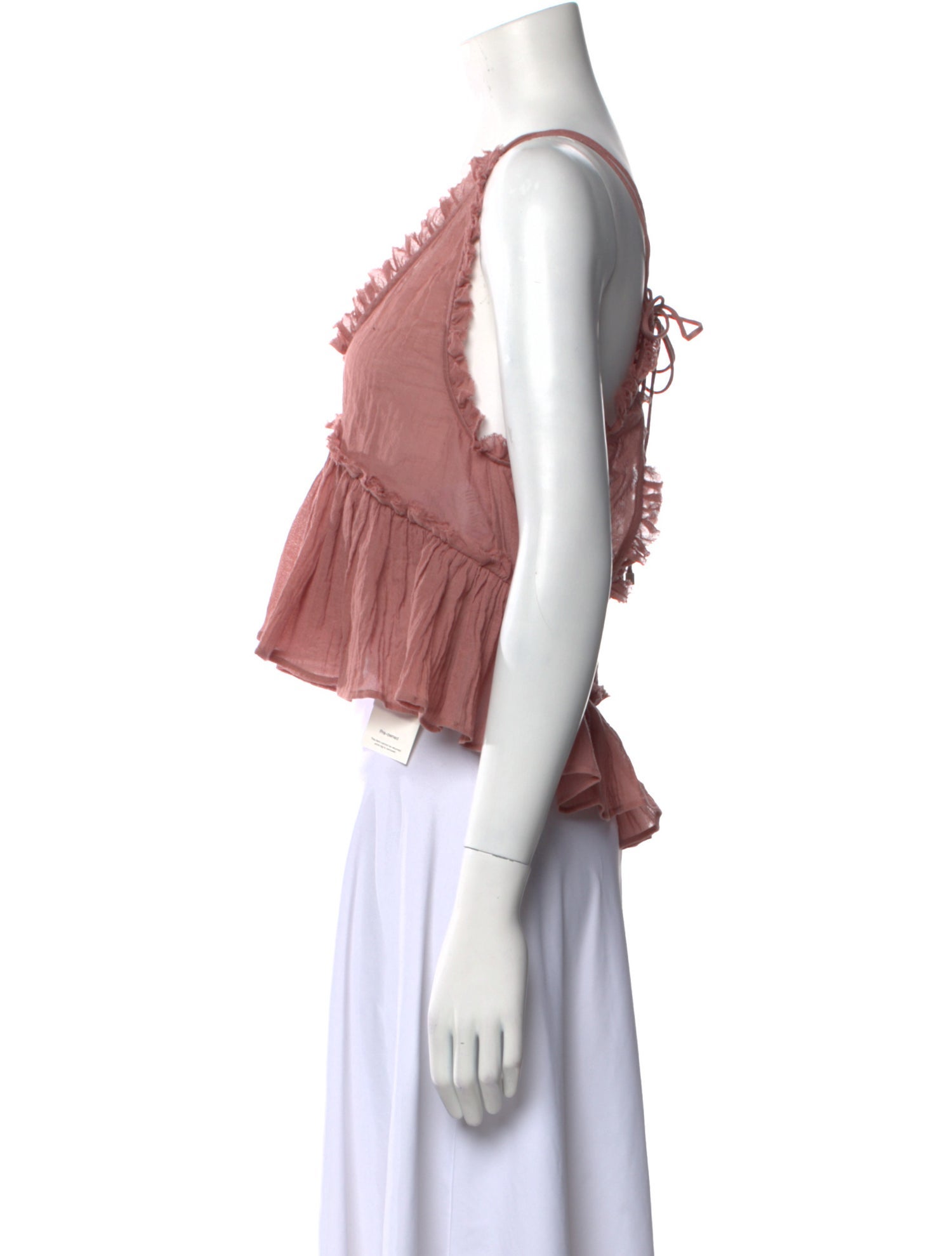 The Attico x Linda Farrow V-Neck Sleeveless Crop Top